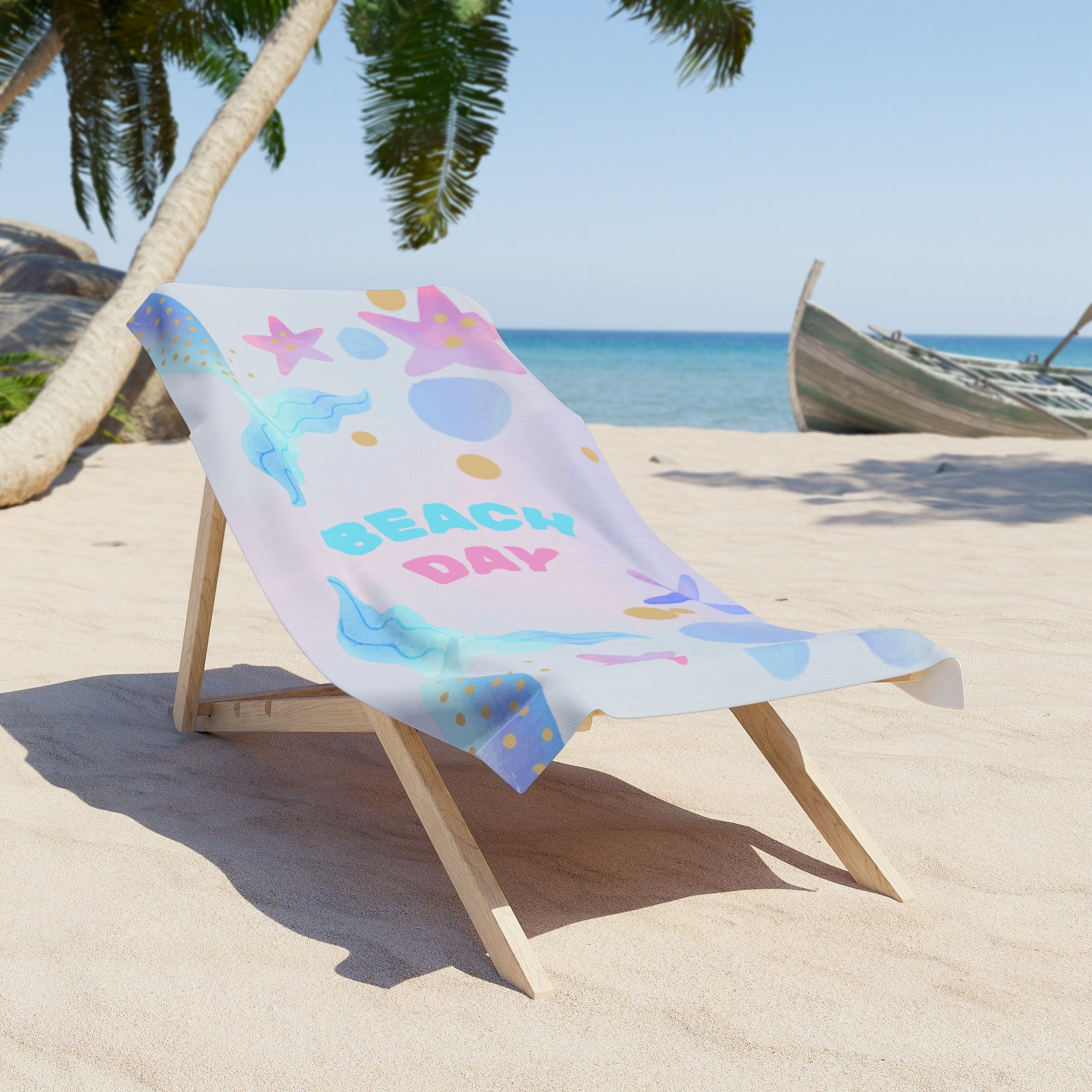 Pastel Mermaid Stars Beach Towel