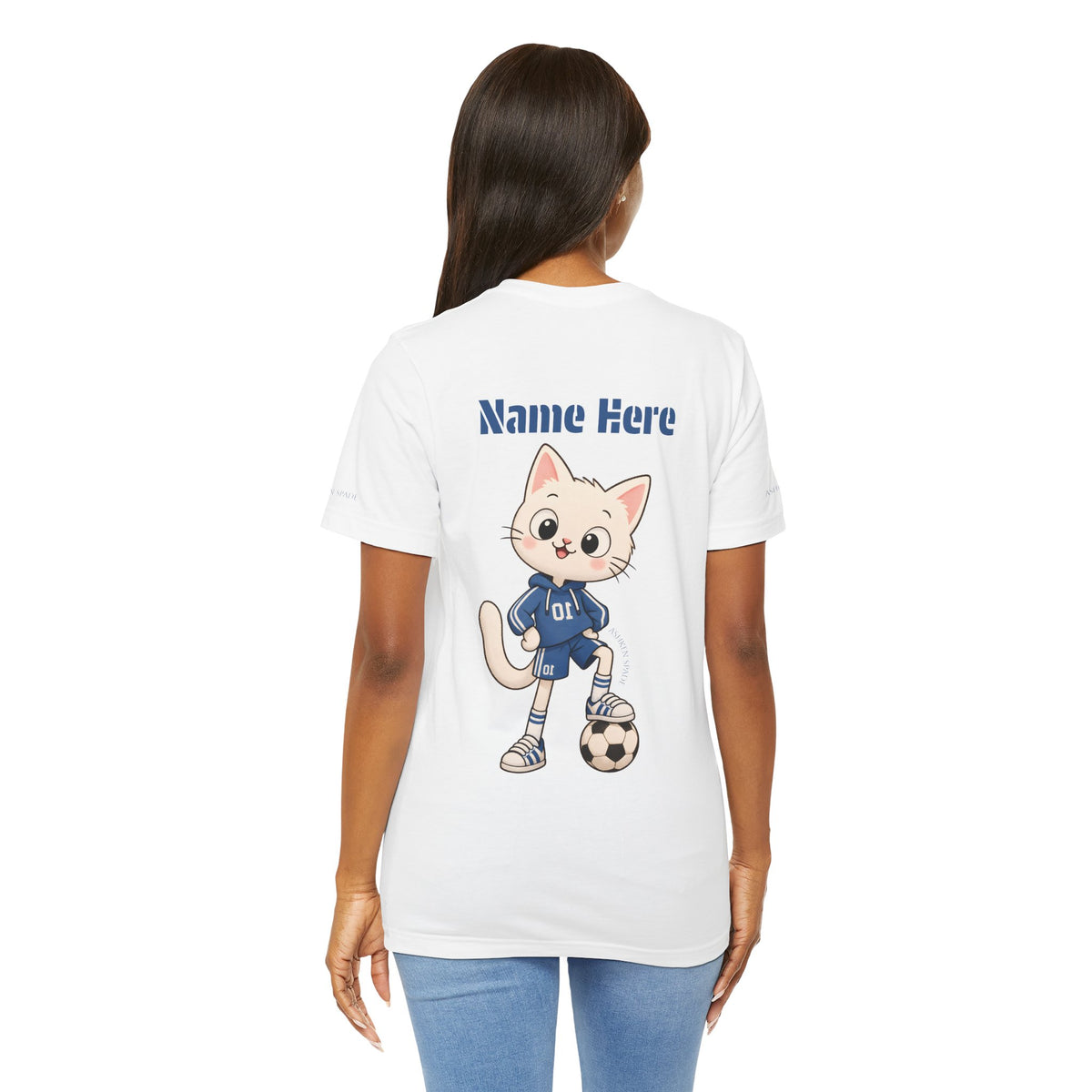 Soccer Cat T-Shirt — Cute 'Goal! Gooooal' Kids & Youth Soccer Tee (Custom Name)