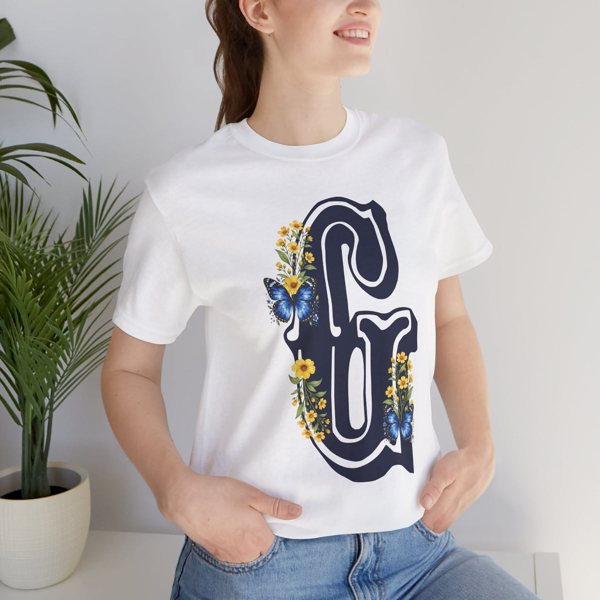 Floral Letter G Monogram T-Shirt