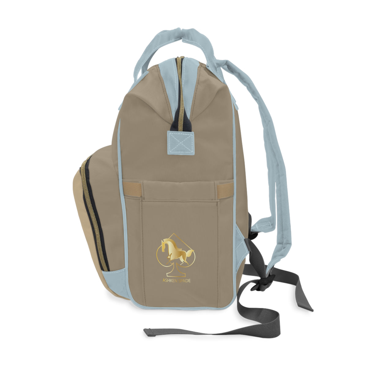 Personalized Cute Bunny & Doll Baby Diaper Backpack/Brown