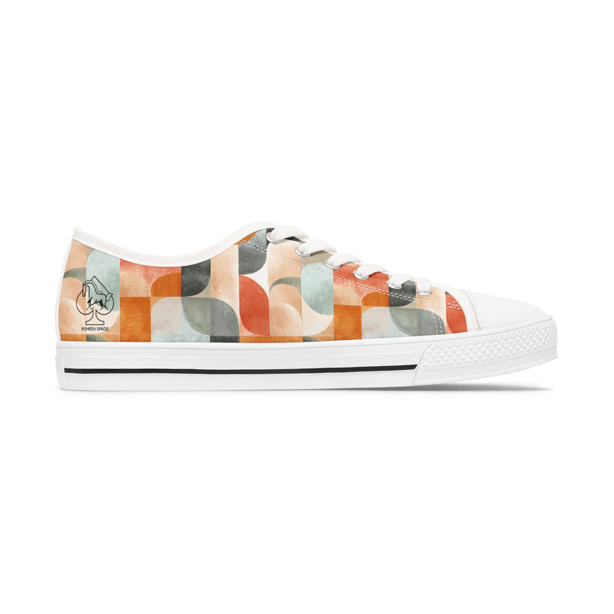 Abstract Retro Wave Women's Low Top Sneakers