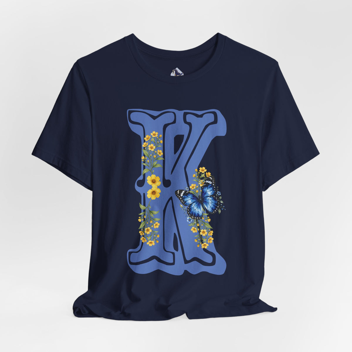 Floral Butterfly Letter K T-Shirt