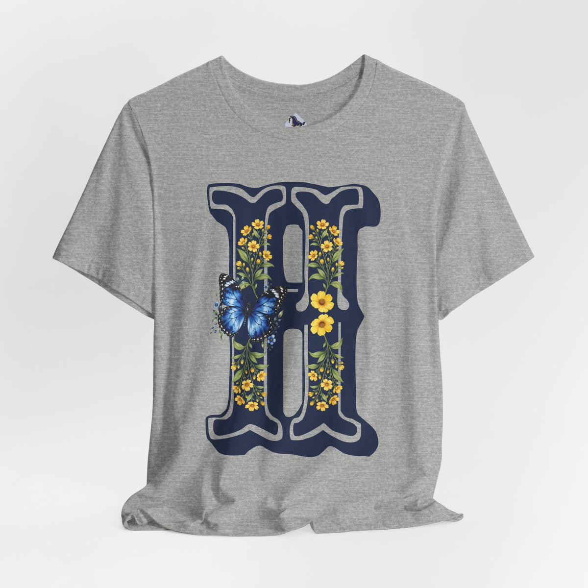 Floral Monogram H Initial Jersey T-Shirt