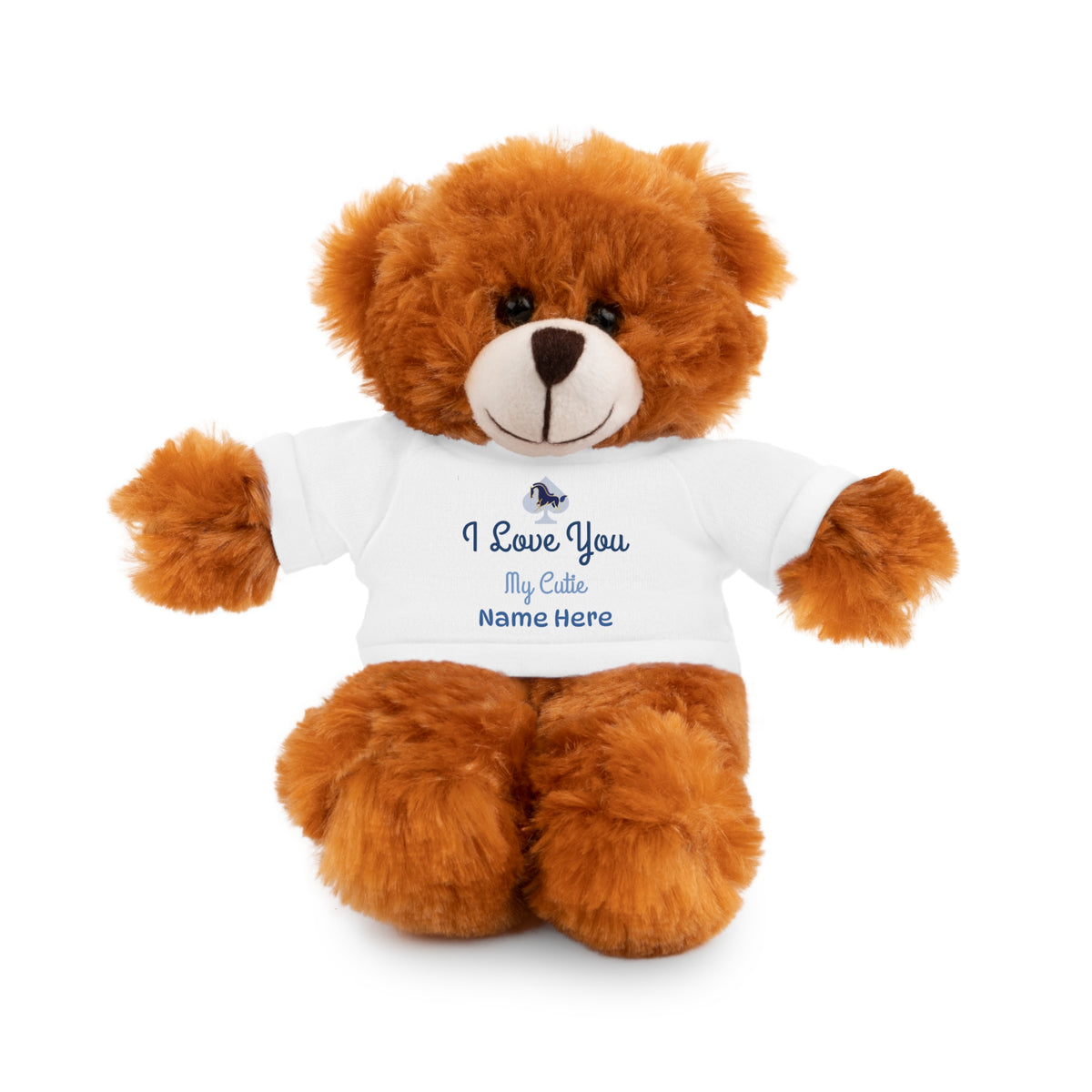 Custom Stuffed Animal with “I Love You” Tee