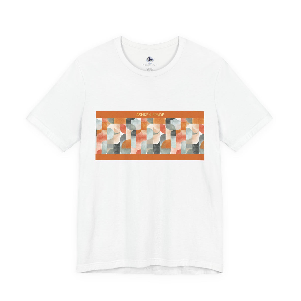 Geometric Orange Retro Strokes T‑Shirt