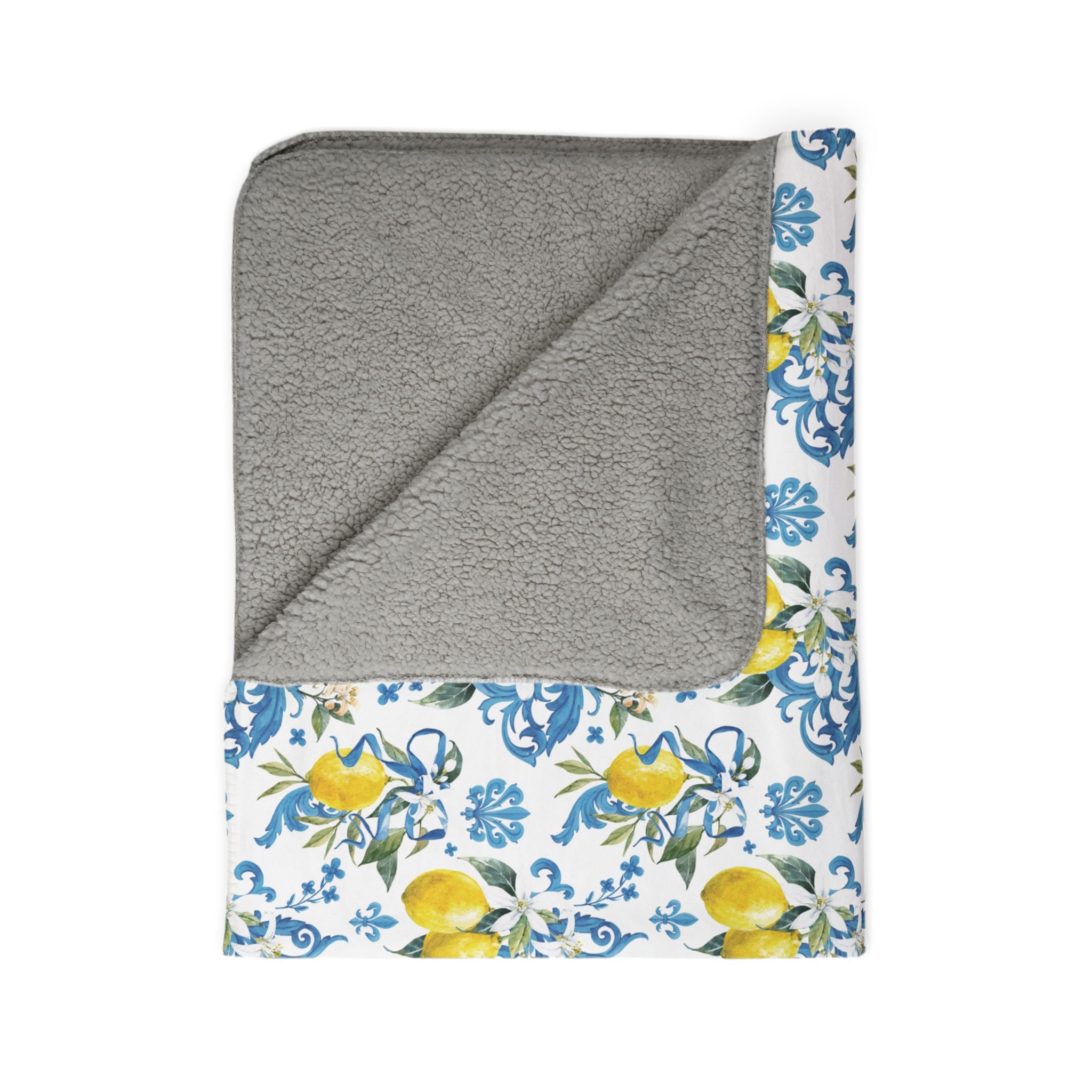 Lemon Blossom Fleece Sherpa Blanket