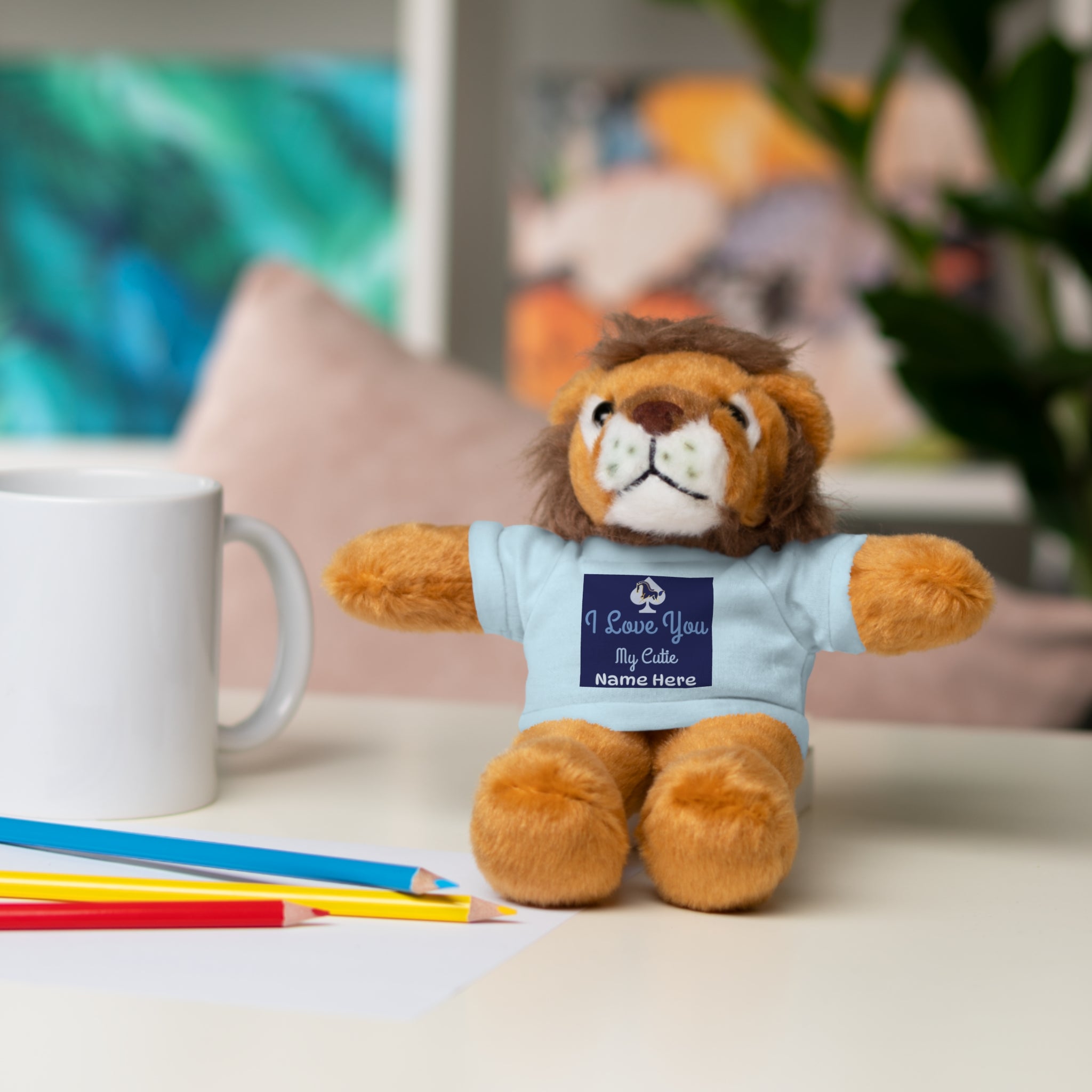 Personalized Teddy Bear with "I Love You" Tee