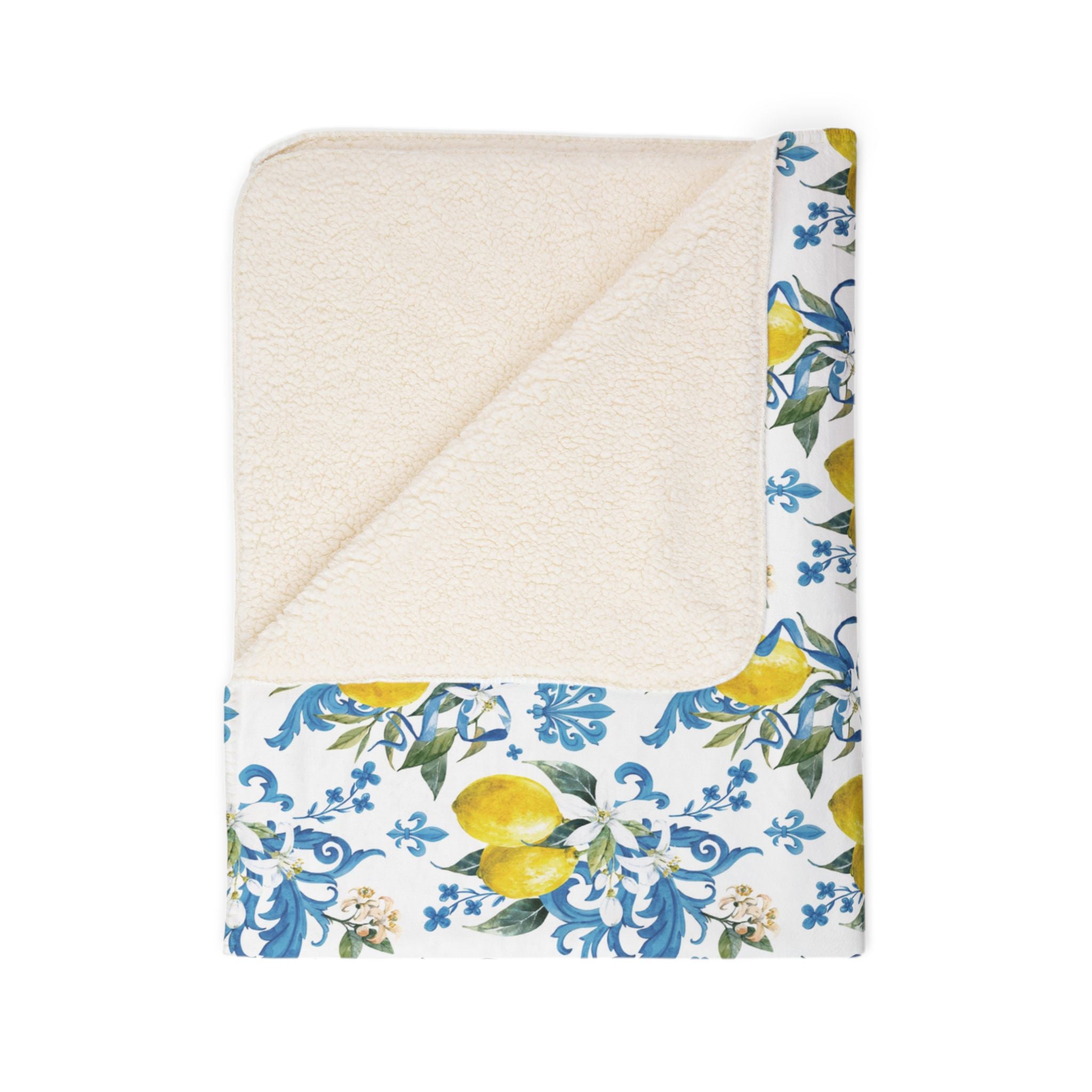 Lemon Blossom Fleece Sherpa Blanket