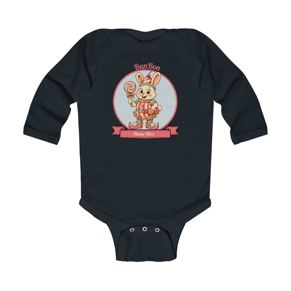 Cute Floral Bear Long-Sleeve Baby Bodysuit