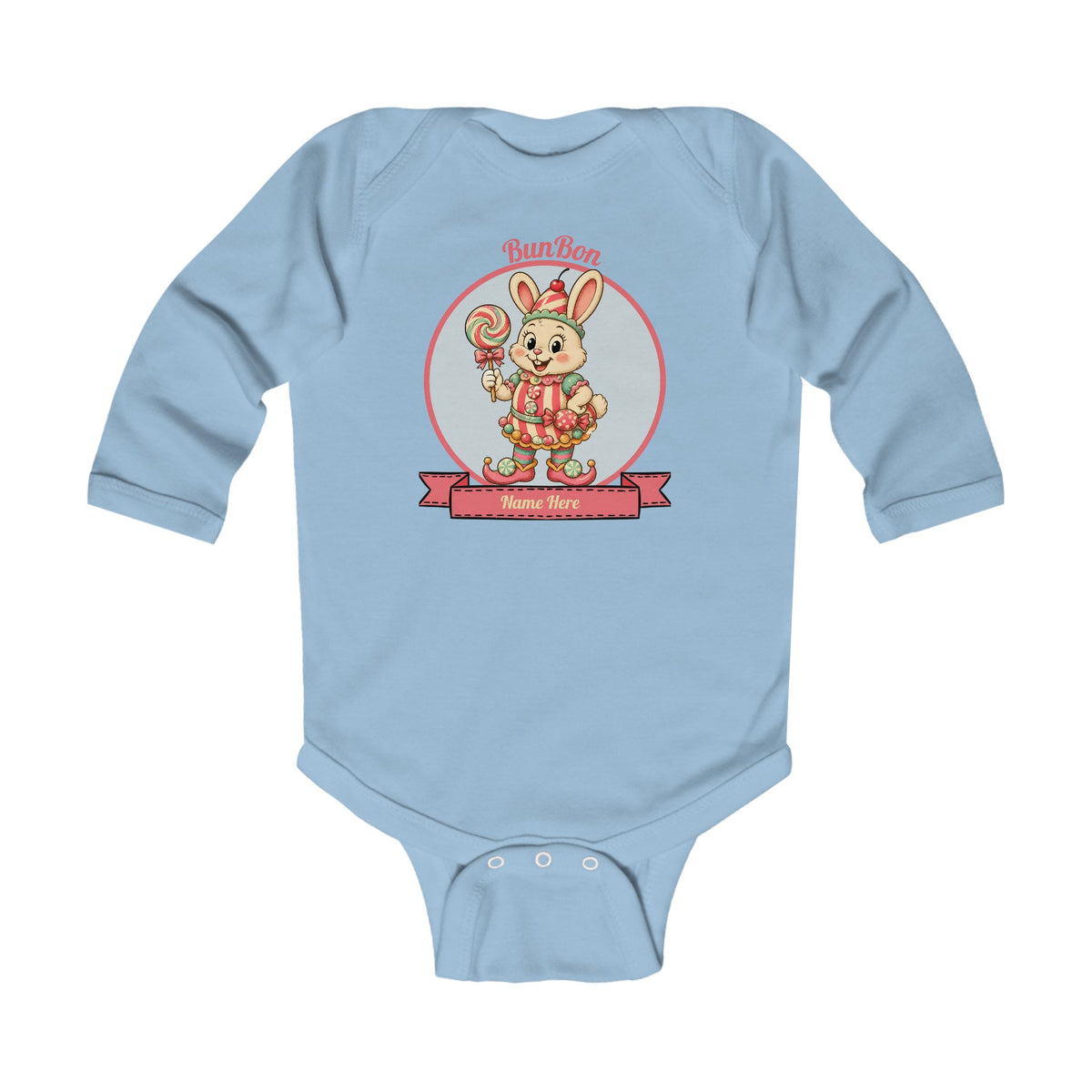 Cute Floral Bear Long-Sleeve Baby Bodysuit