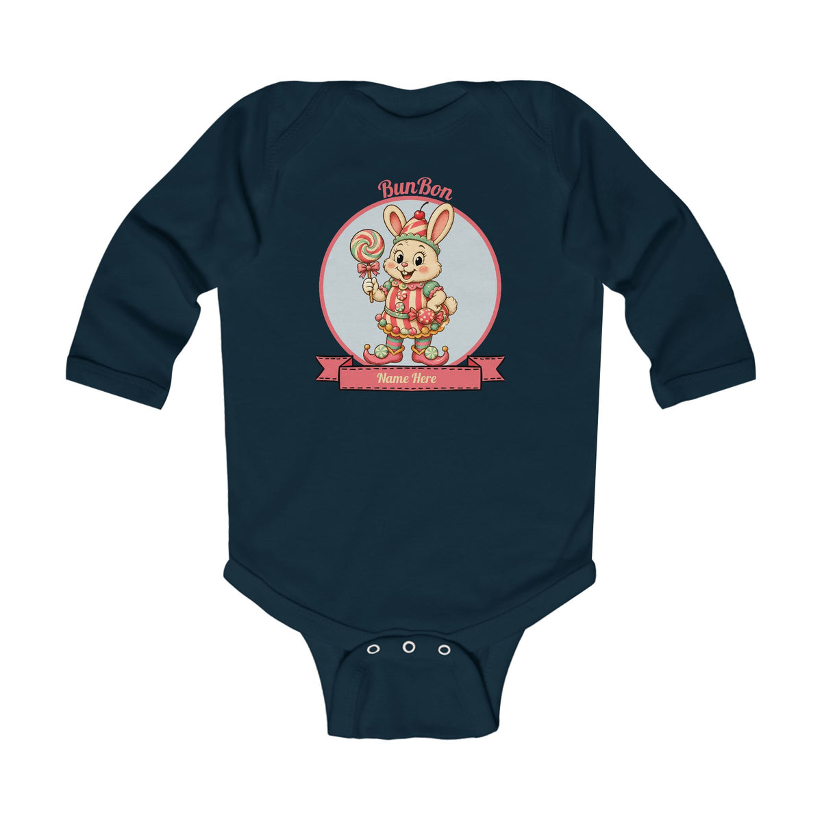 Cute Floral Bear Long-Sleeve Baby Bodysuit