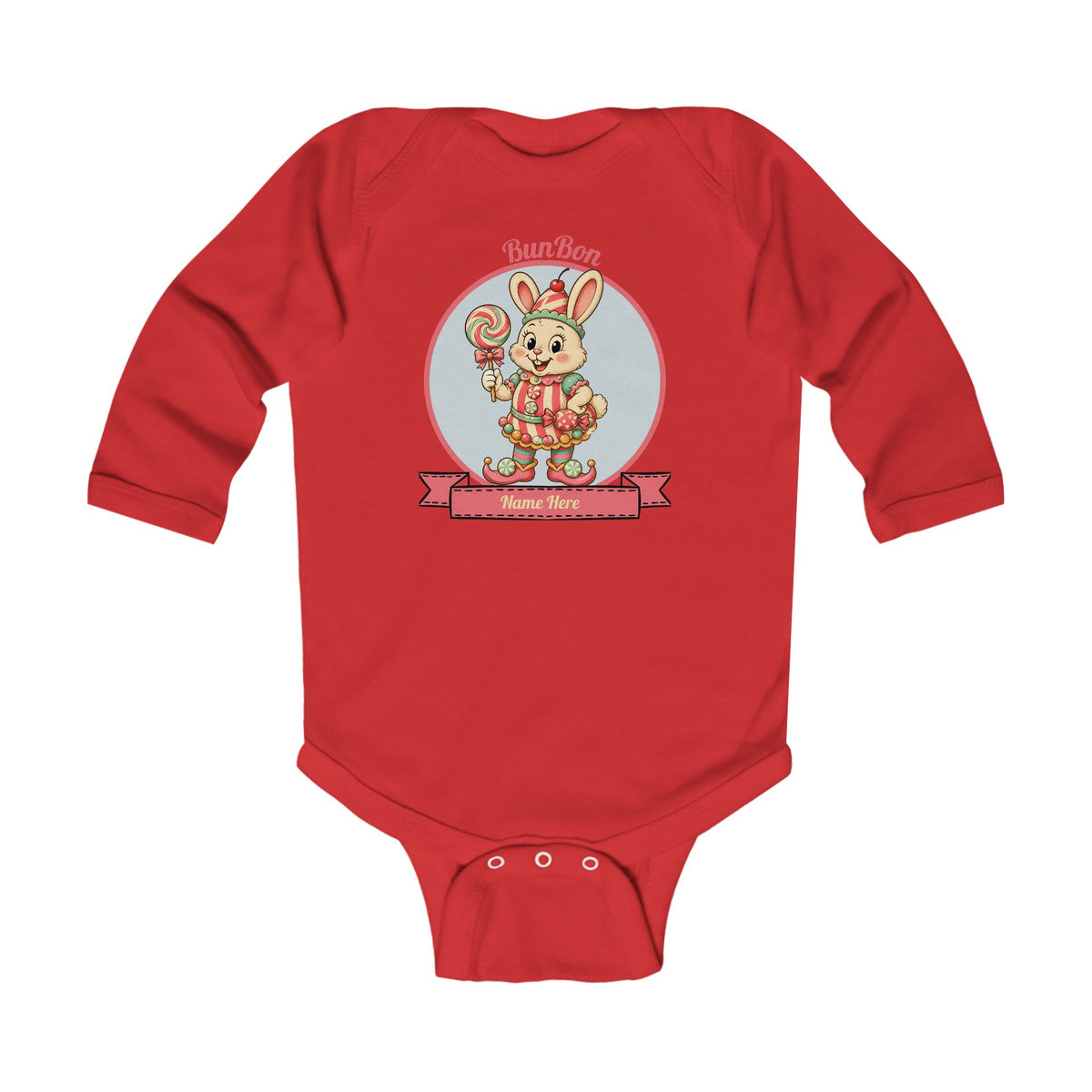 Cute Floral Bear Long-Sleeve Baby Bodysuit