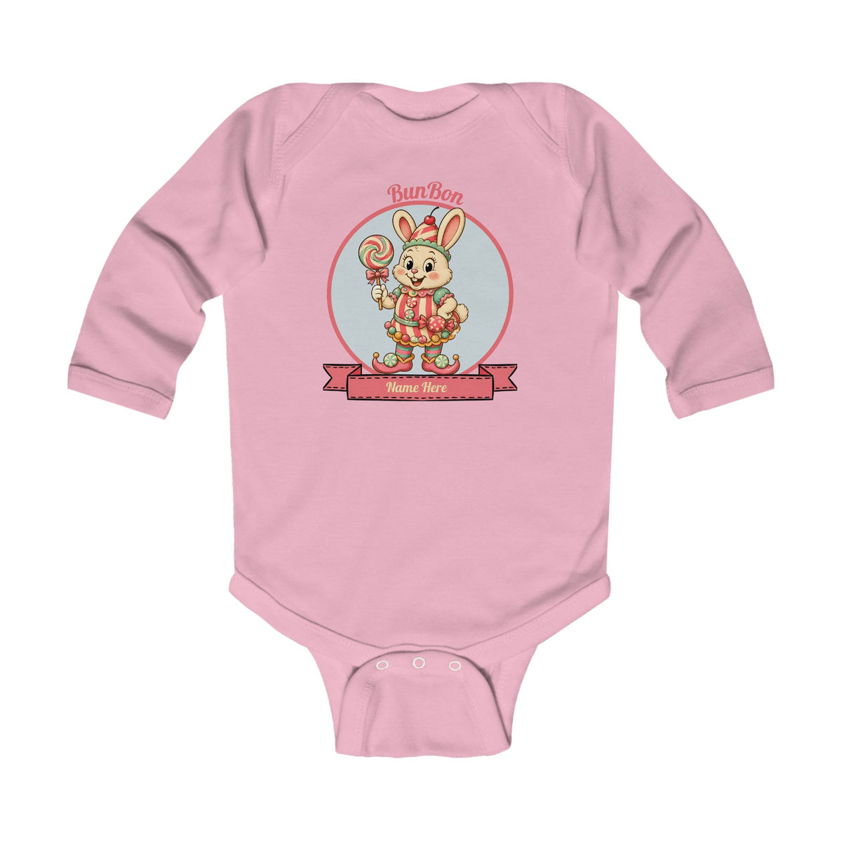 Cute Floral Bear Long-Sleeve Baby Bodysuit