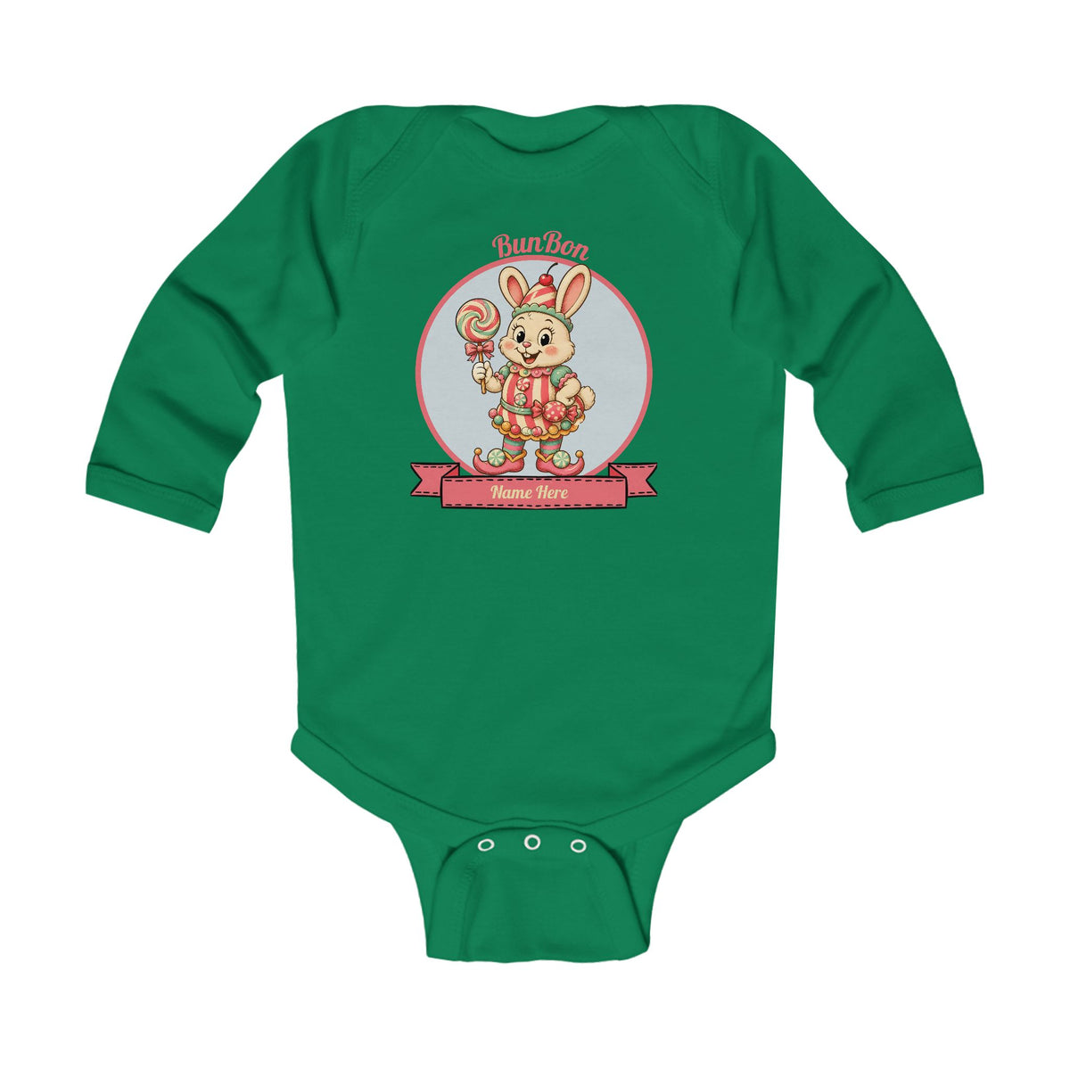 Cute Floral Bear Long-Sleeve Baby Bodysuit