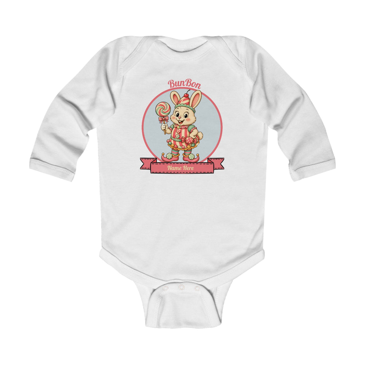 Cute Floral Bear Long-Sleeve Baby Bodysuit