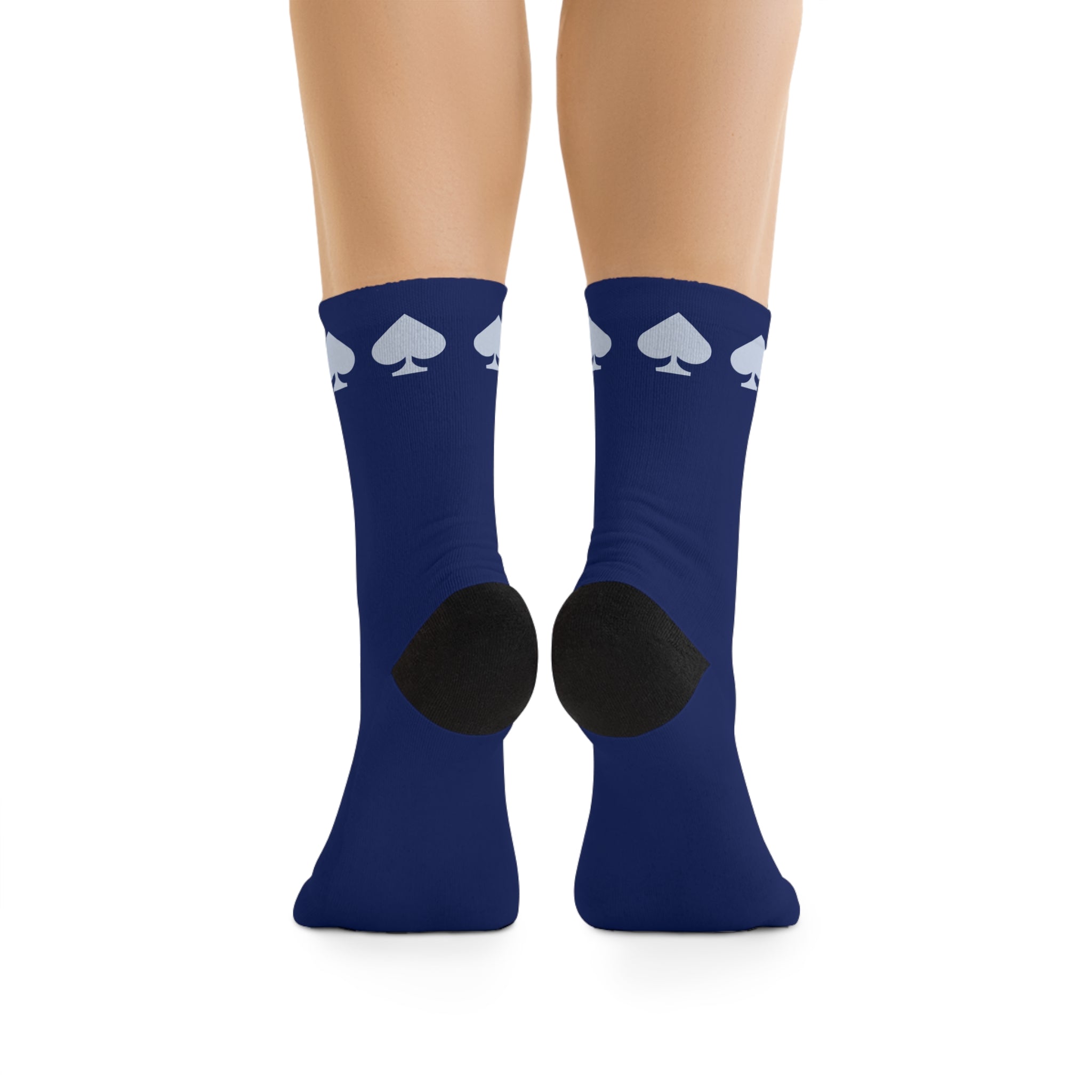 Navy ASHKEN Spade Pattern Unisex Socks