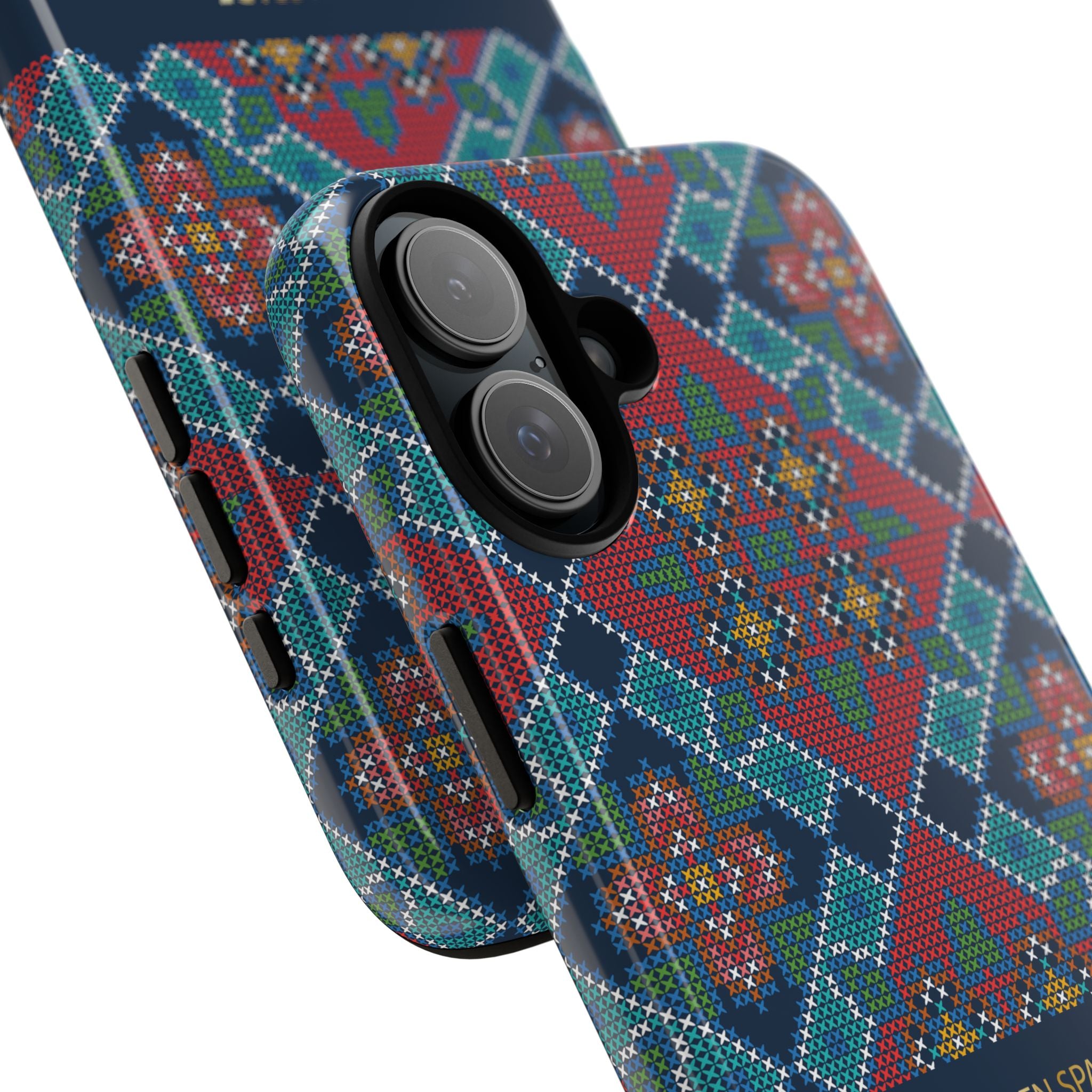 Floral Cross Stitch Phone Case