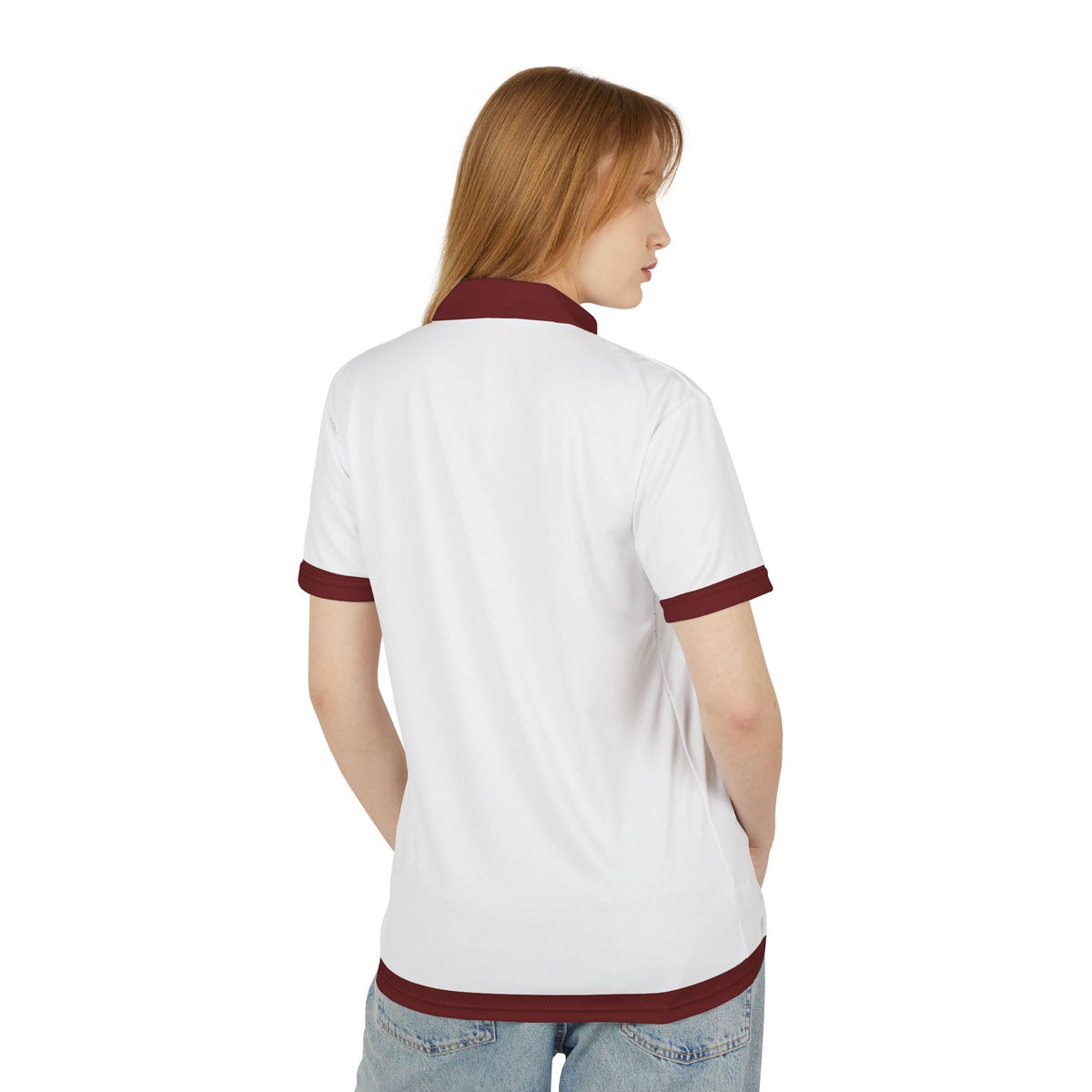 Ashken Spade White & Burgundy Polo Shirt