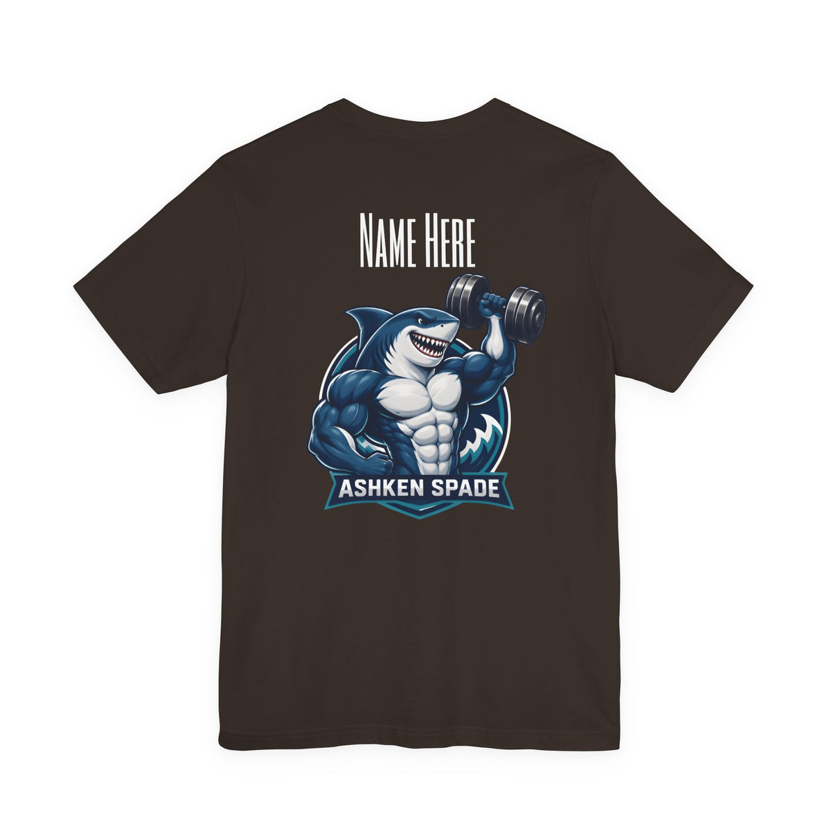 Ashken Spade Shark Weightlifter Personalized Graphic Tee