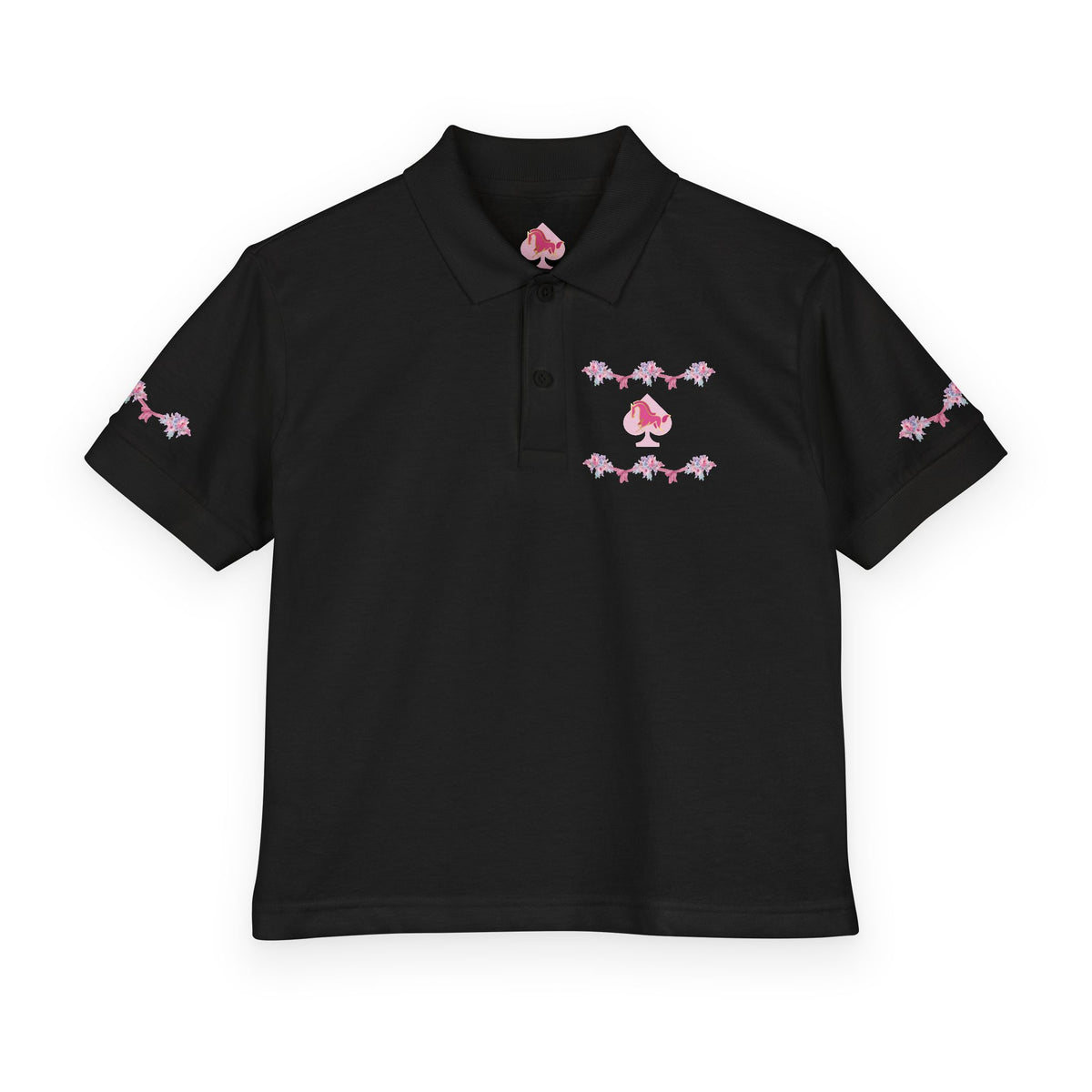 Pink FloraL Youth Polo