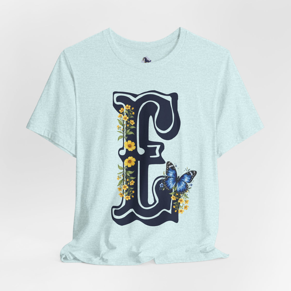Floral Monogram E Letter T-Shirt