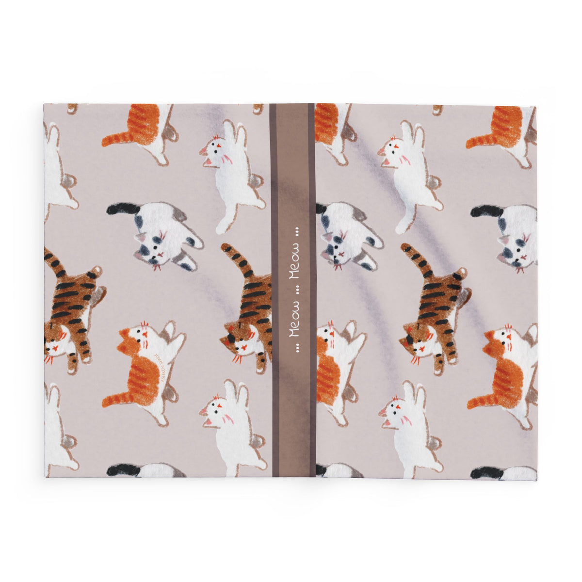 Cat Pattern Fleece Blanket — "Meow Meow" Cozy Throw for Cat Lovers