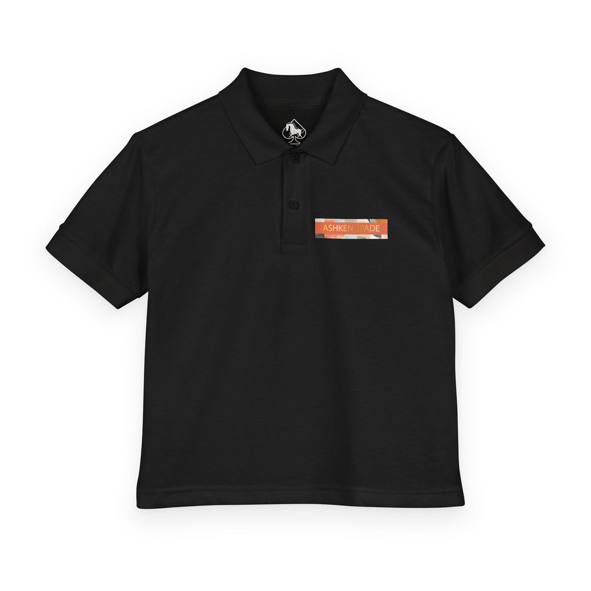 Youth Polo Shirt — 'Ashken Spade' Retro Stripe Chest & Back Logo