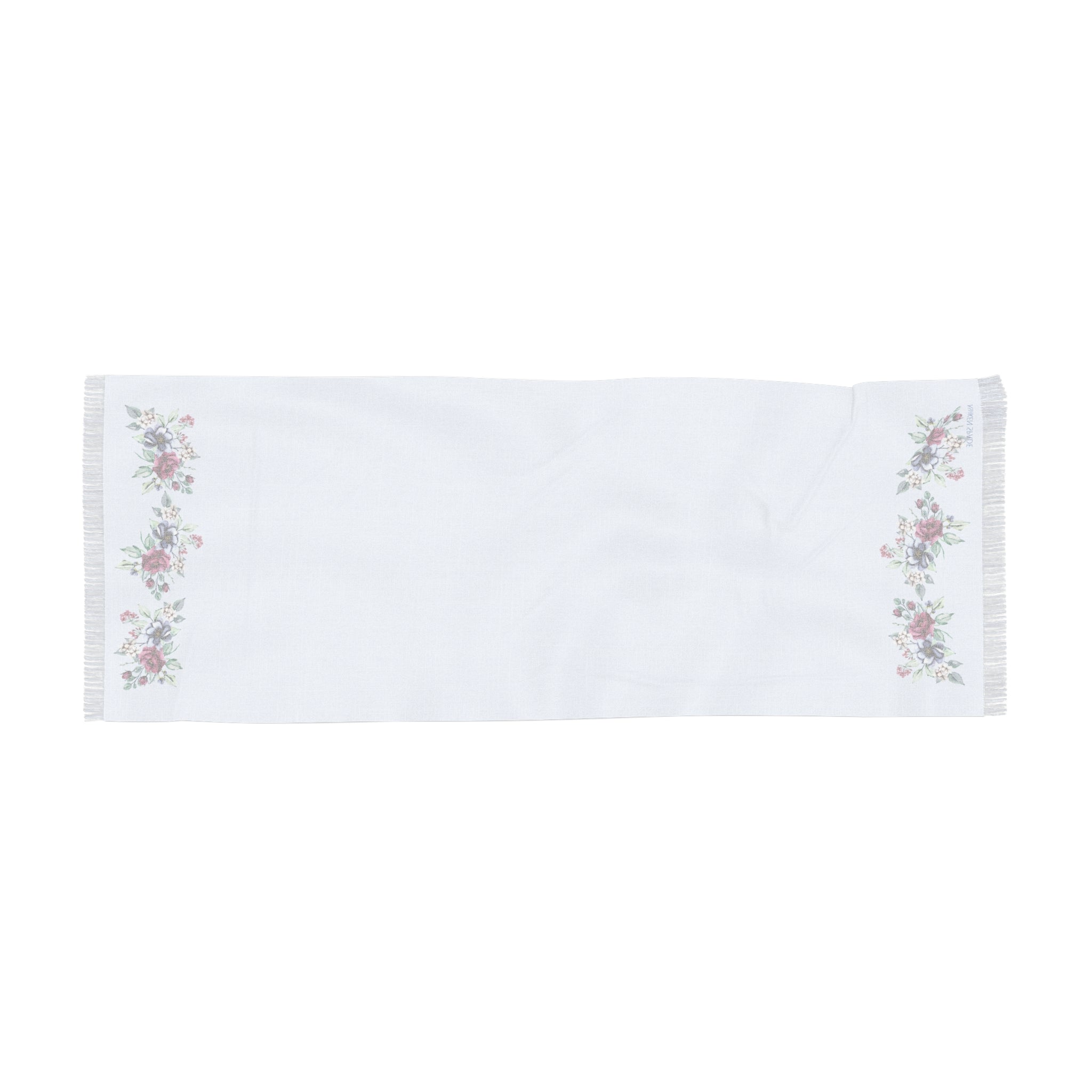 Pastel Blue Floral Border Scarf