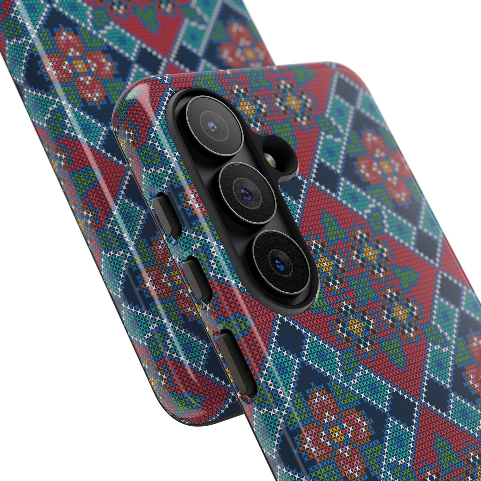 Floral Cross Stitch Phone Case