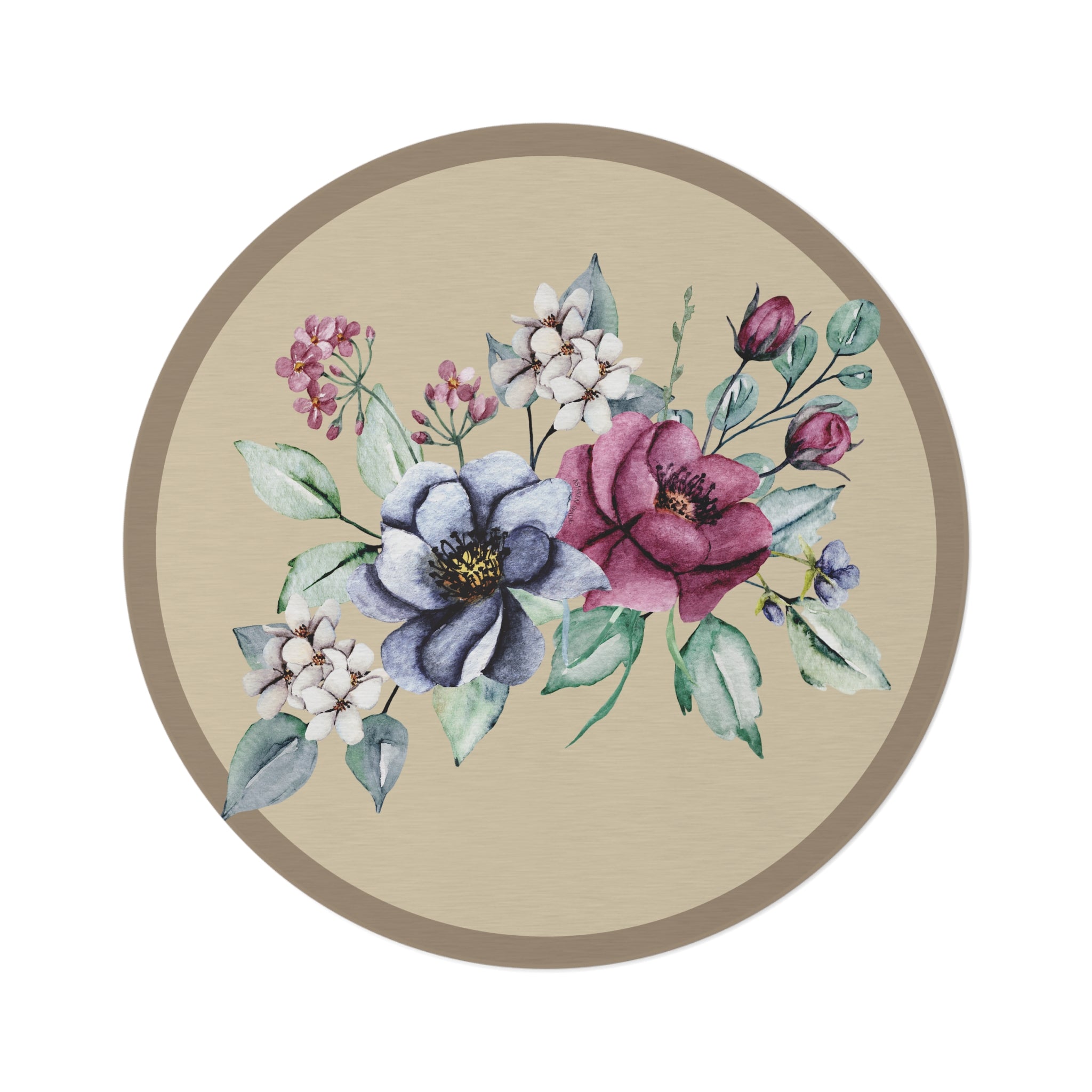 Copy of Floral Watercolor Round Rug