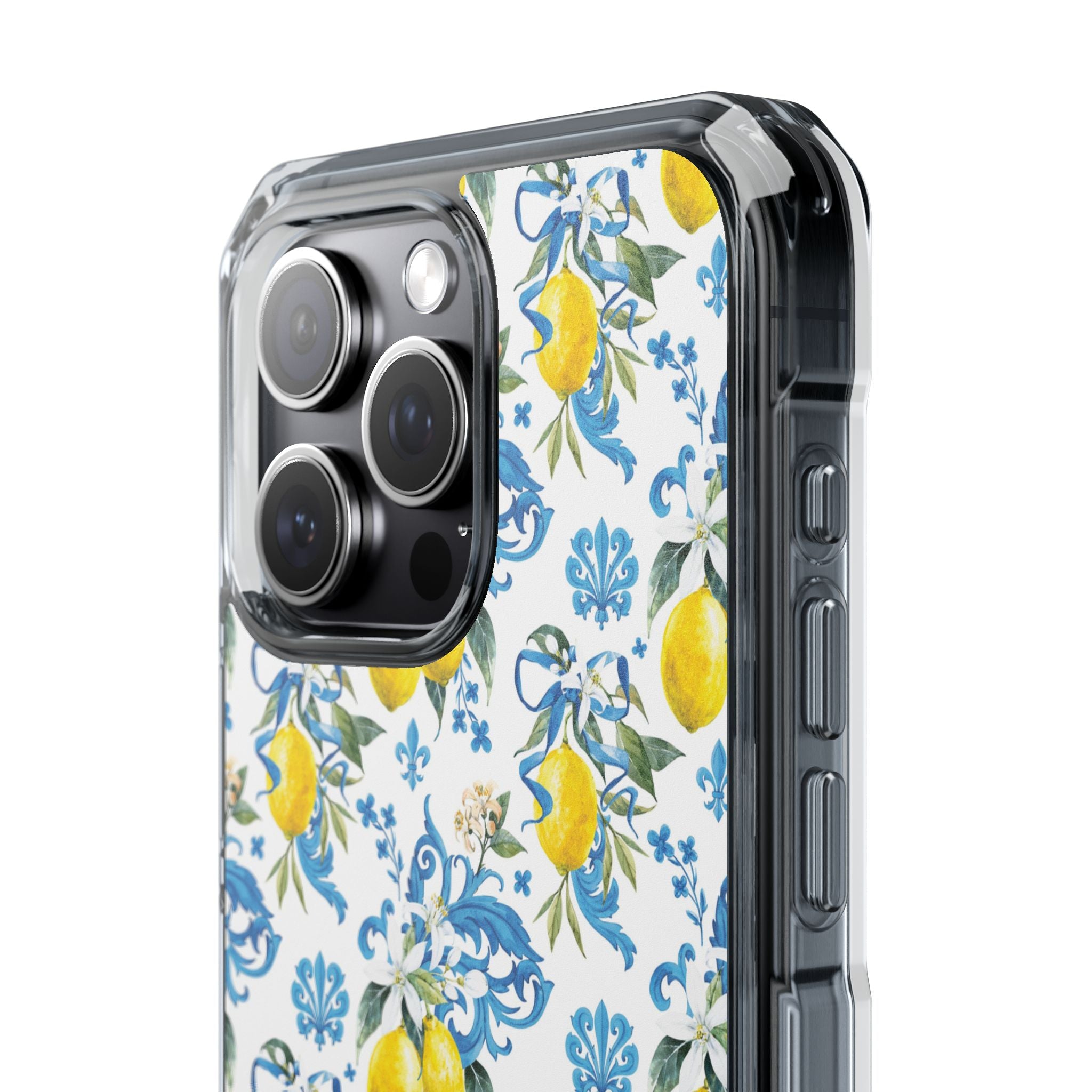 Lemon Charm with Blue Ribbon Magnetic Phone Case