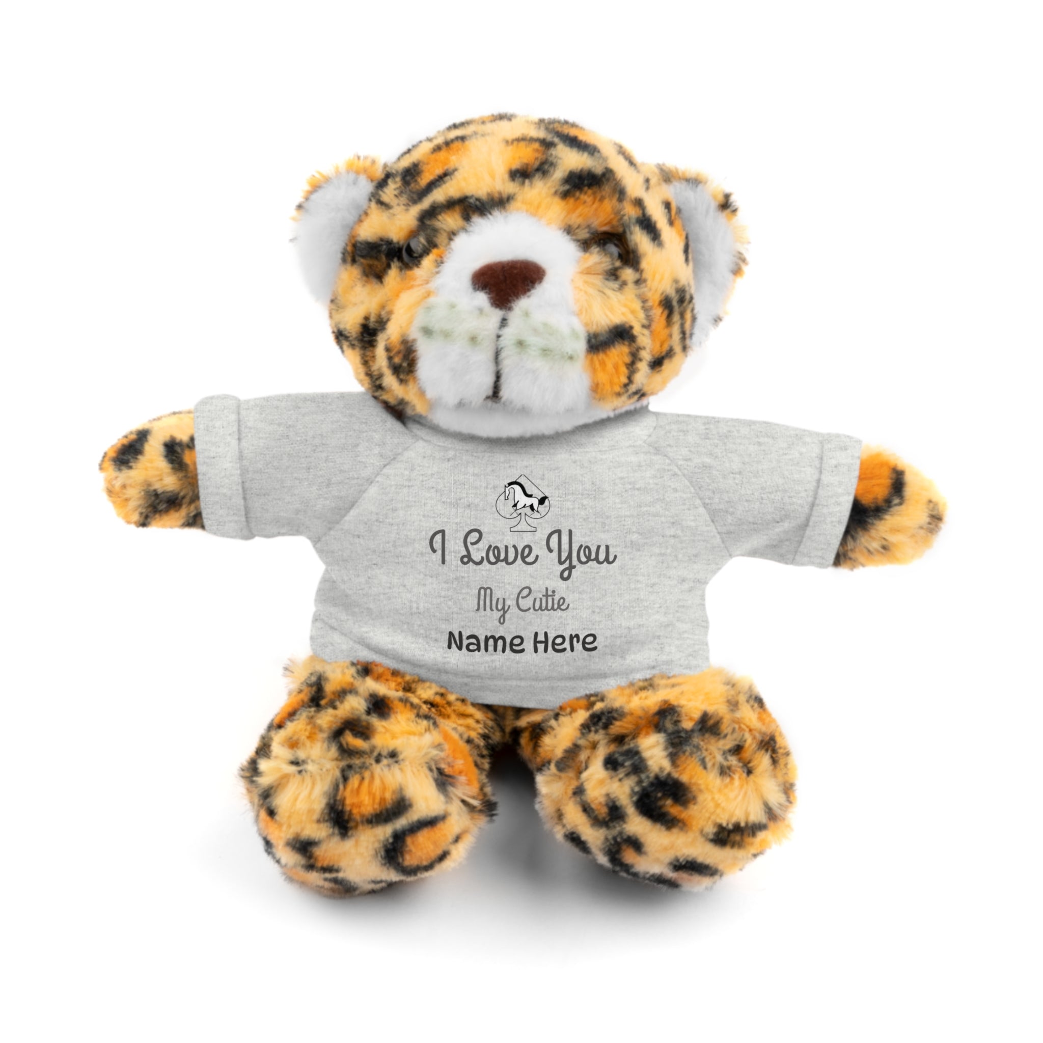 Custom Stuffed Animal with “I Love You” Tee