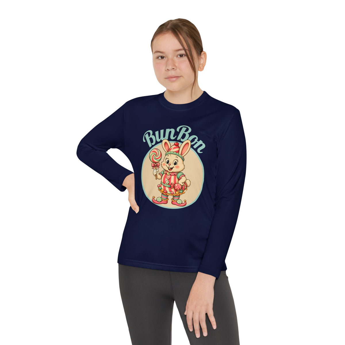 Retro BunBon Bunny Youth Long Sleeve Tee