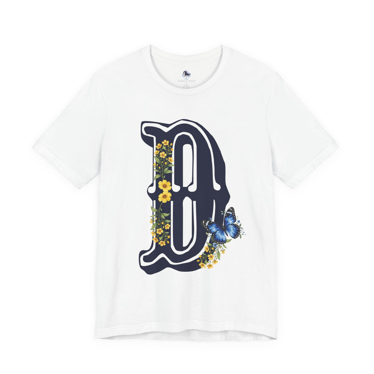 Floral Monogram B Letter T-Shirt