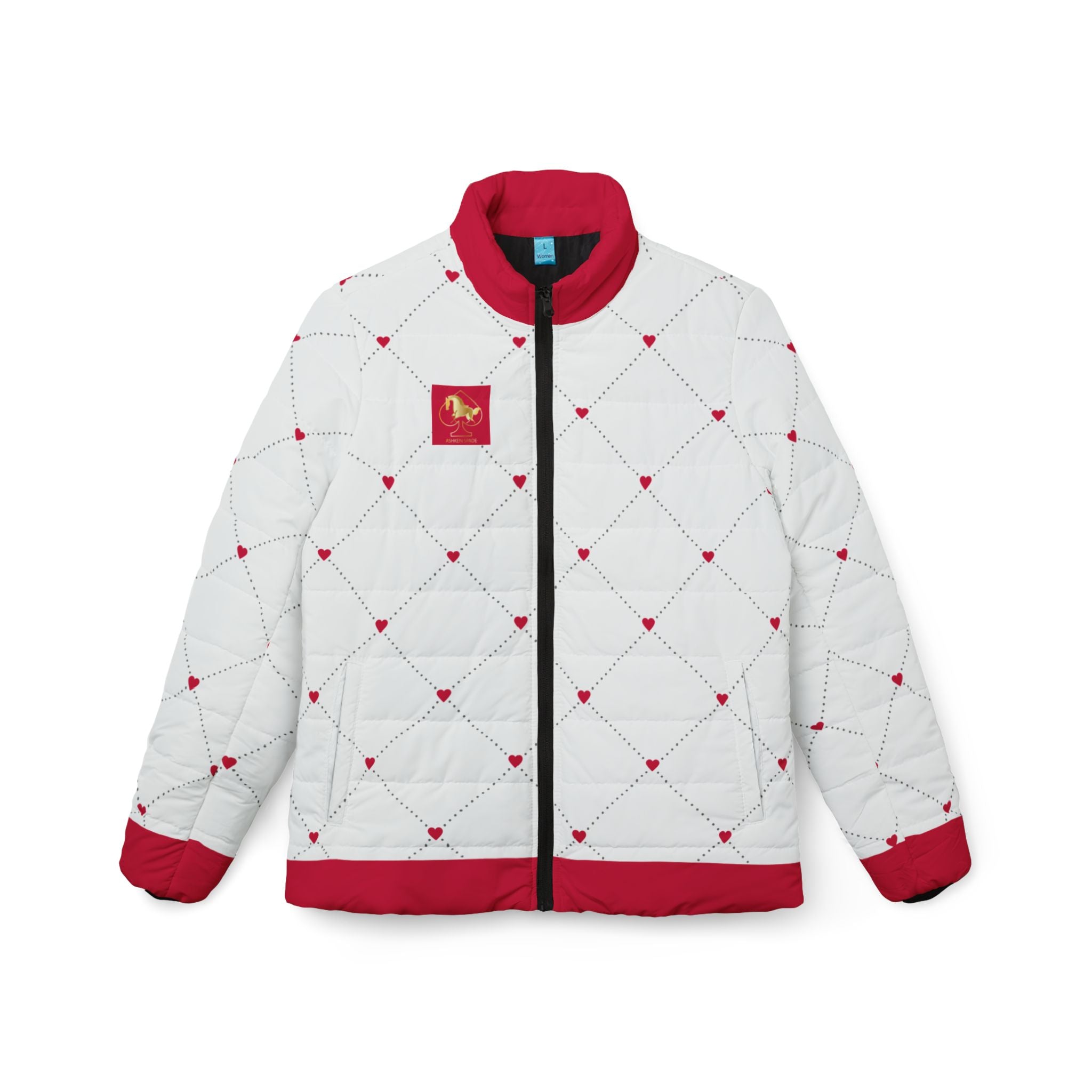 Pink Heart Women’s Puffer Jacket