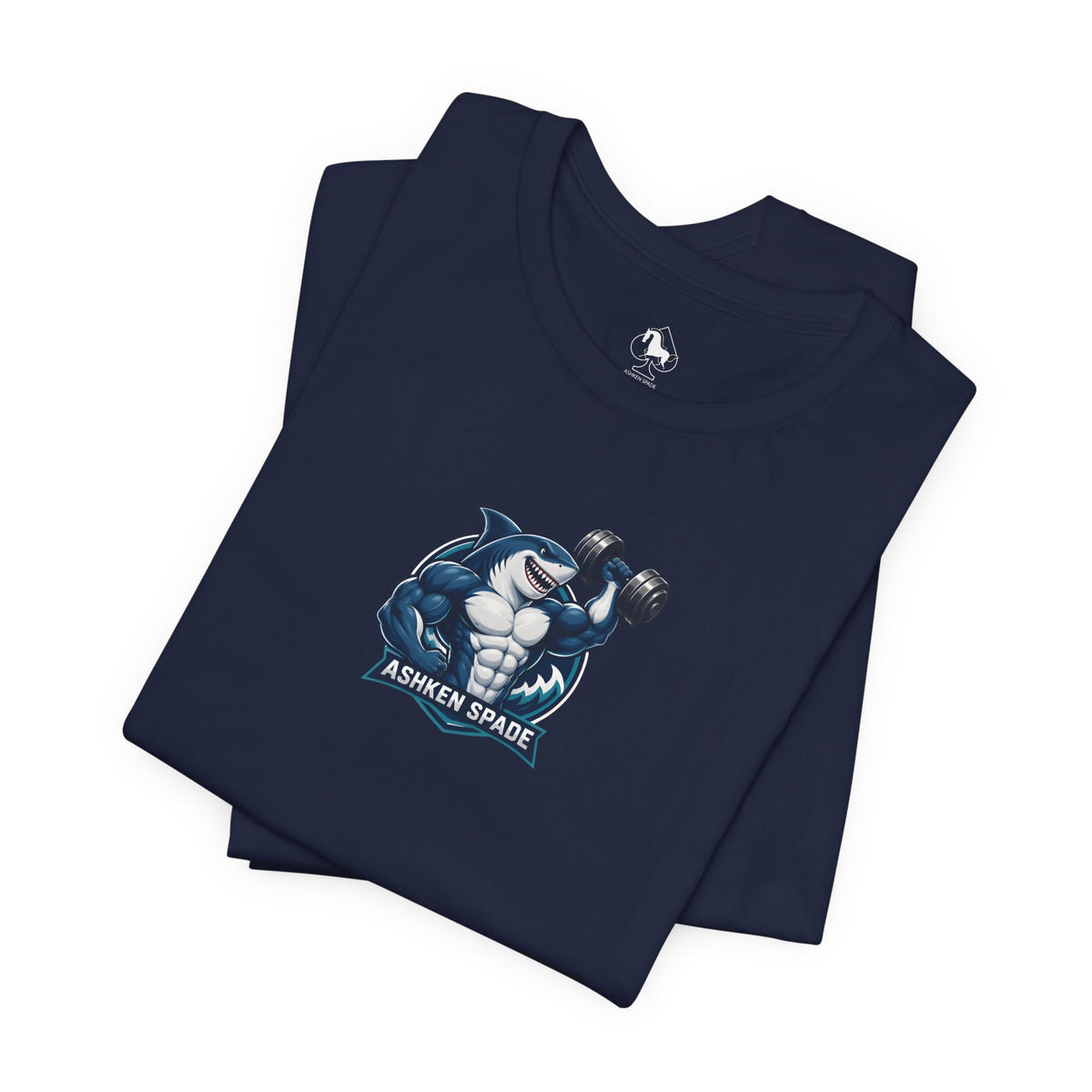 Ashken Spade Shark Weightlifter Personalized Graphic Tee