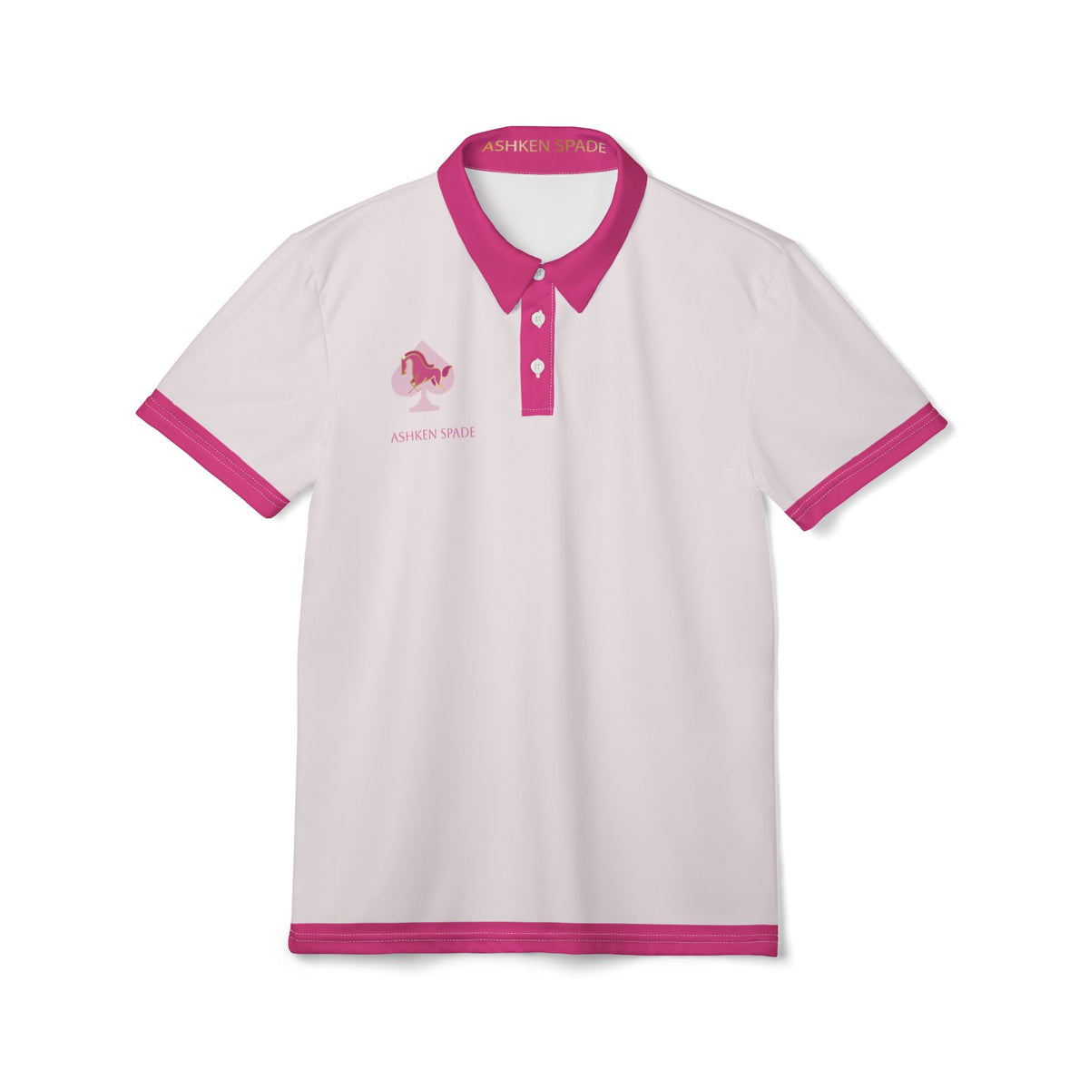 Pink and White Polo Shirt