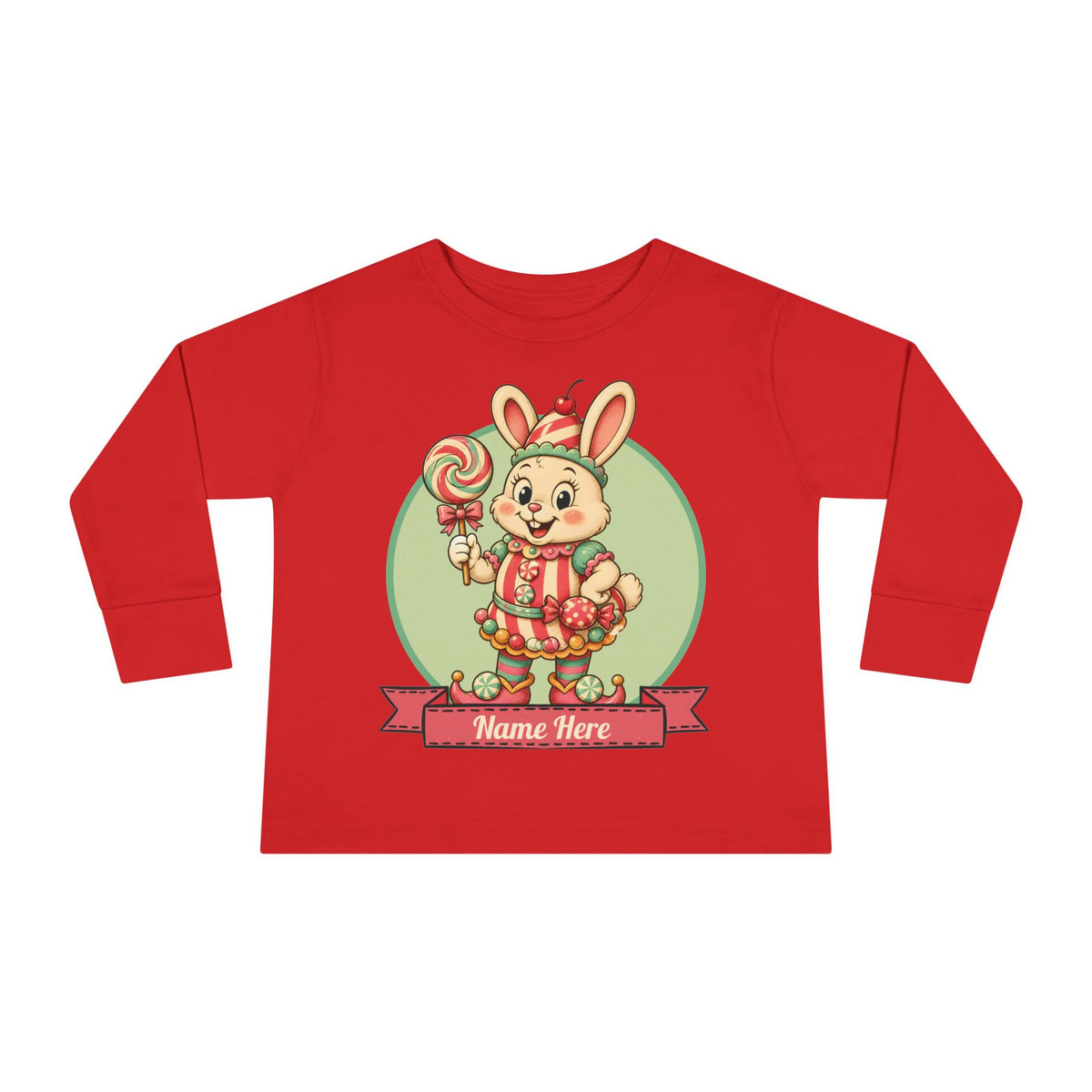 Personalized 'Bun Bon' Bunny Toddler Long Sleeve Tee
