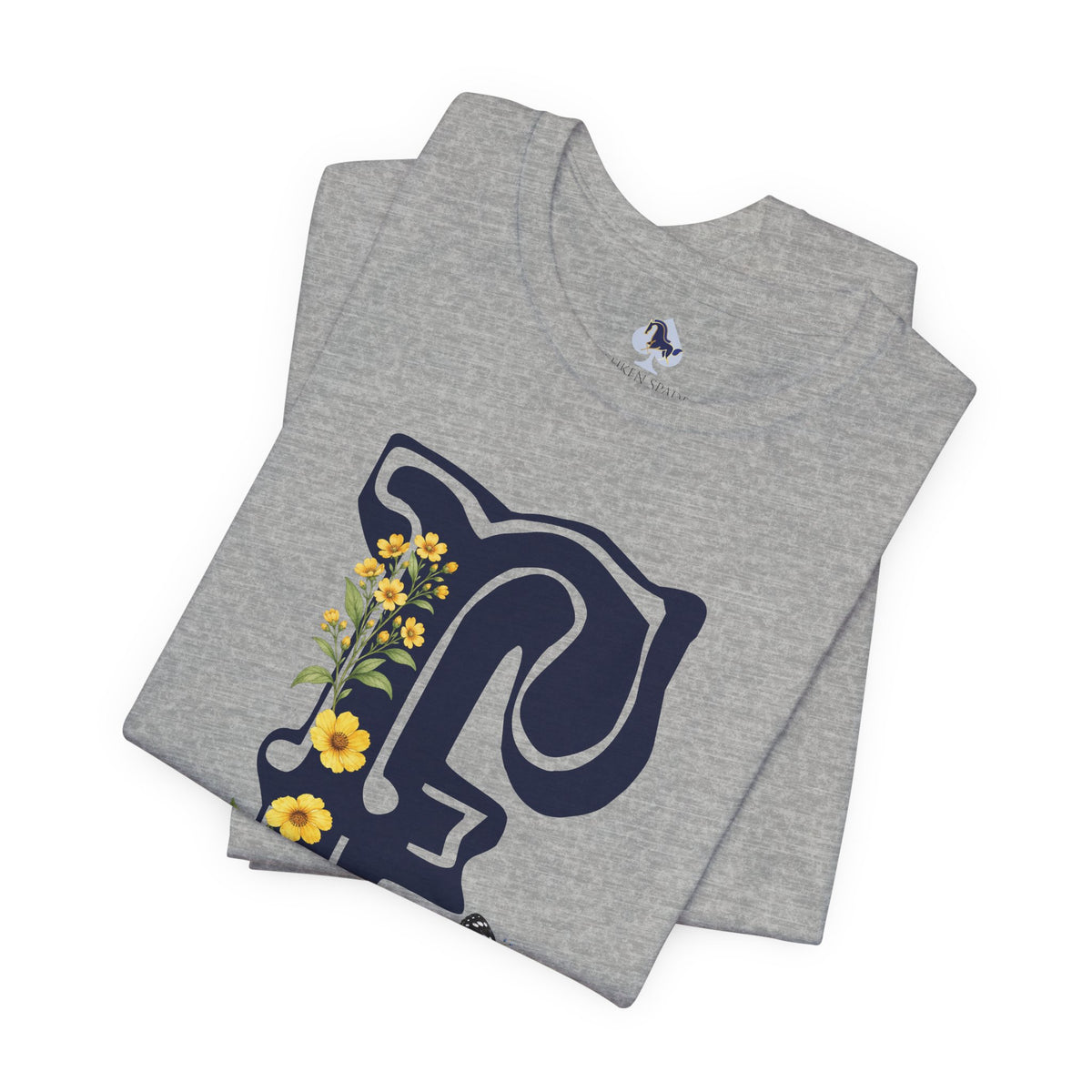 Floral Monogram E Letter T-Shirt