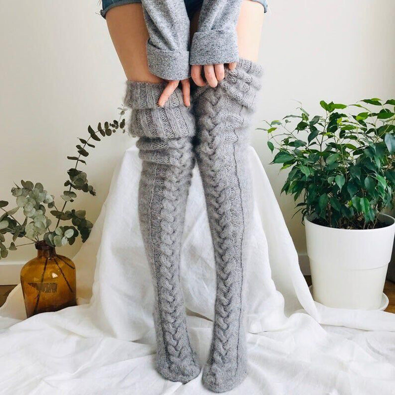 Long Tube Knitted Pile Socks