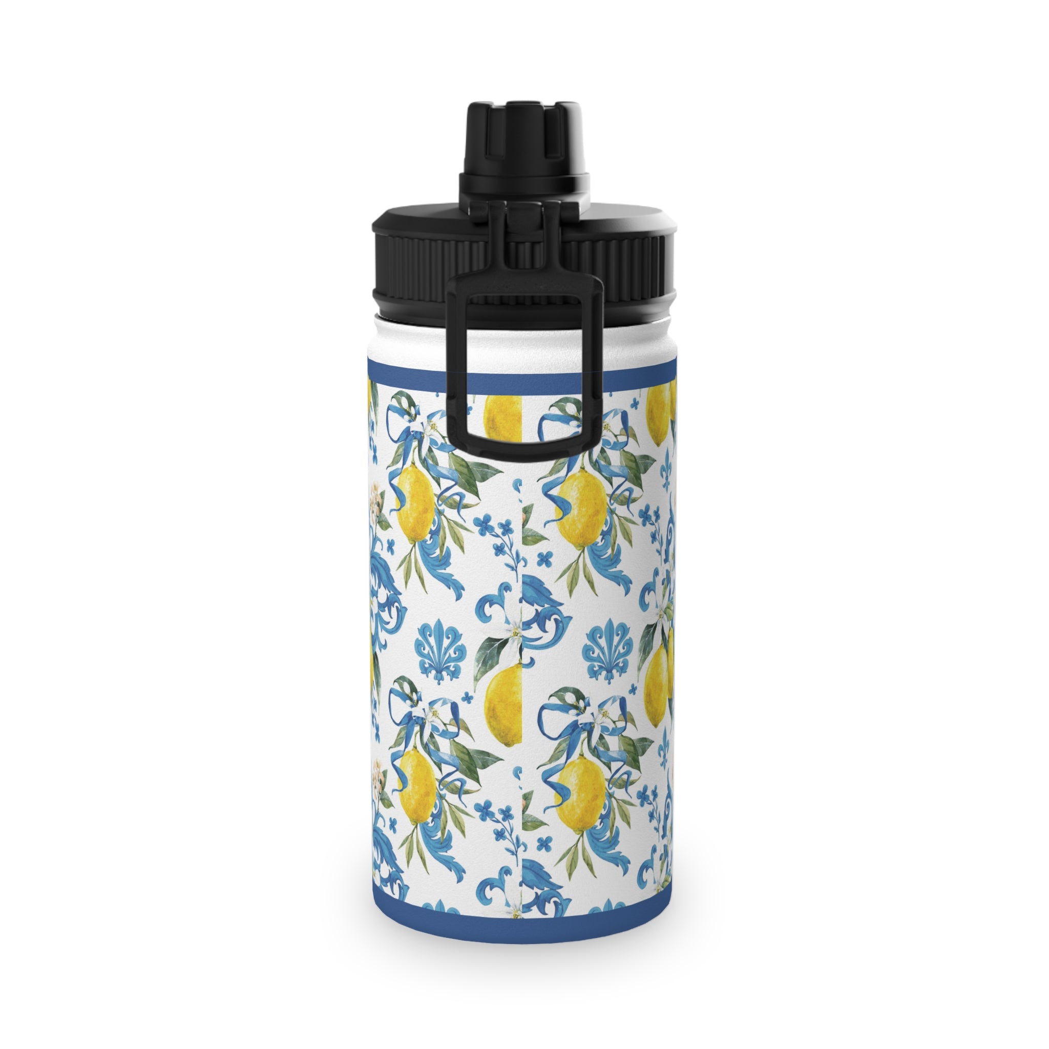 Lemon Floral Stainless-Steel Sports Bottle
