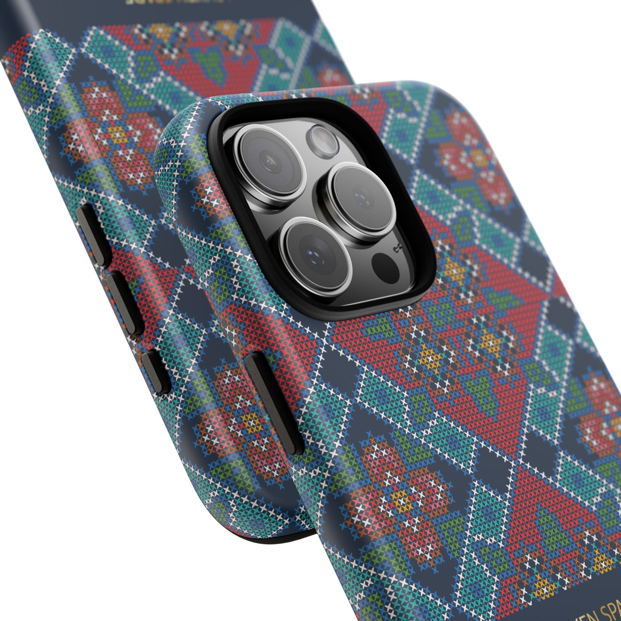 Floral Cross Stitch Phone Case