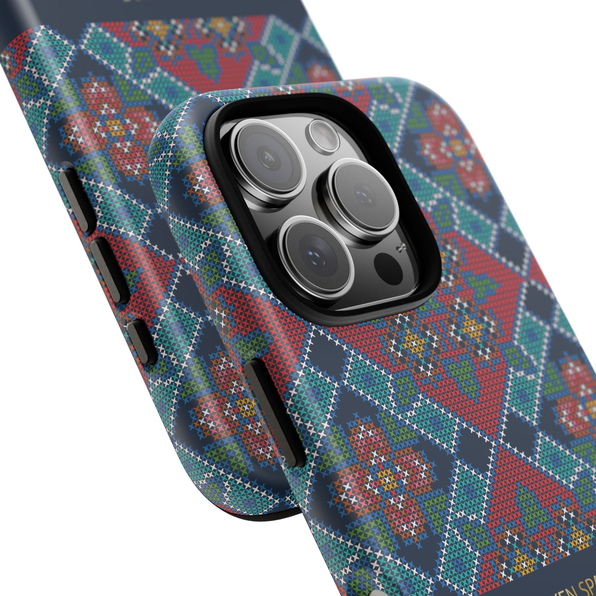 Floral Cross Stitch Phone Case