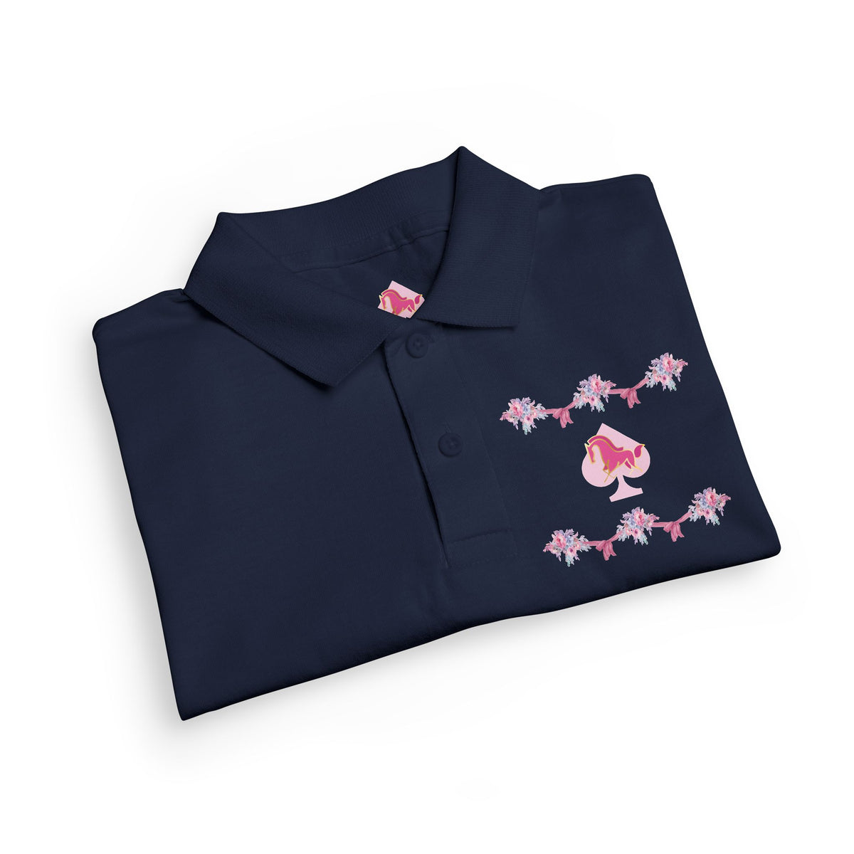 Pink FloraL Youth Polo
