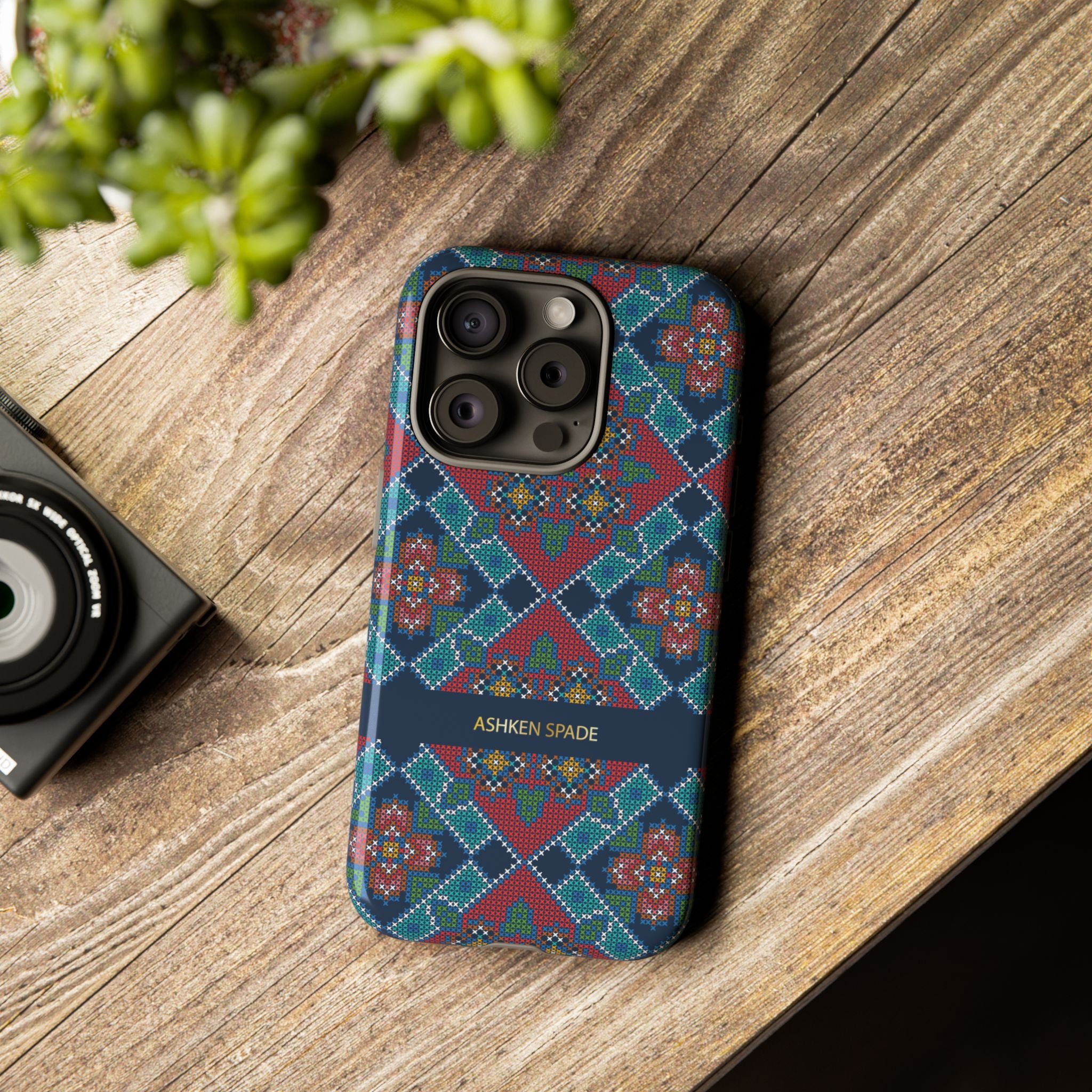 Floral Cross Stitch Phone Case