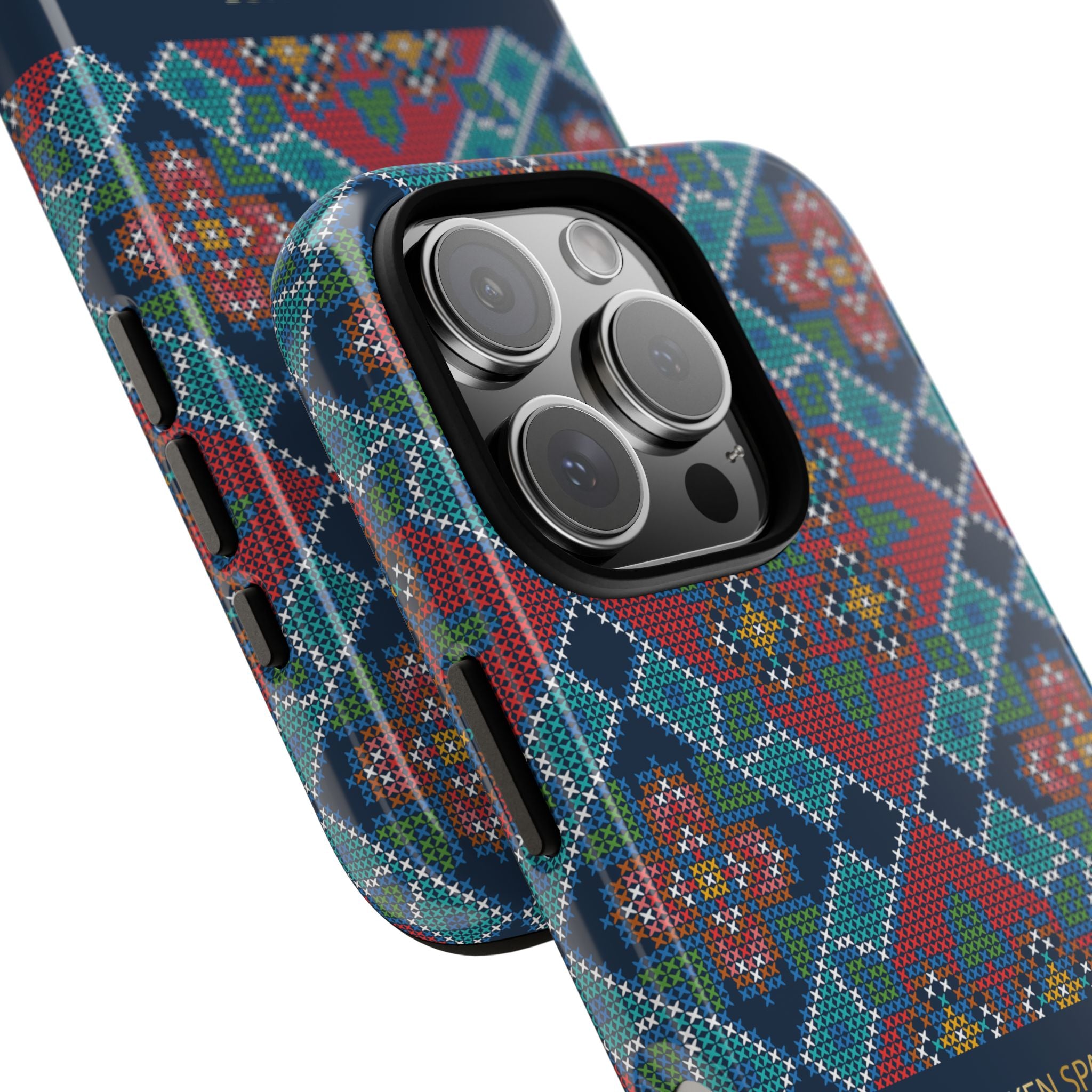 Floral Cross Stitch Phone Case