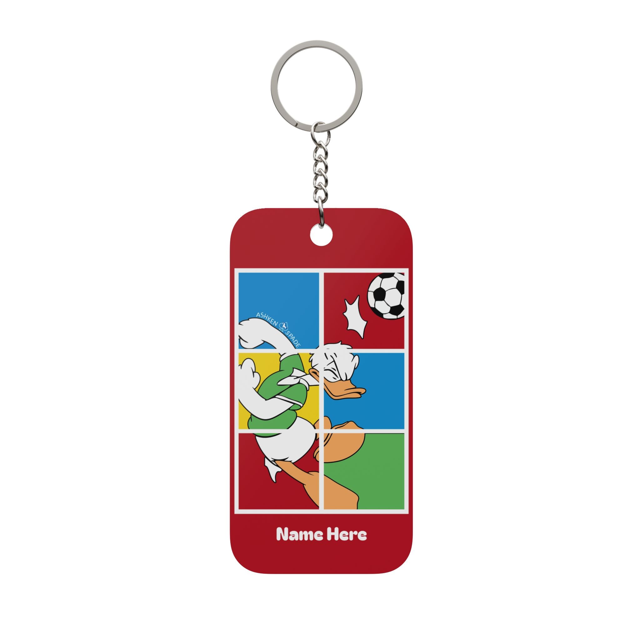 Personalized Soccer Donald Duck Keychain