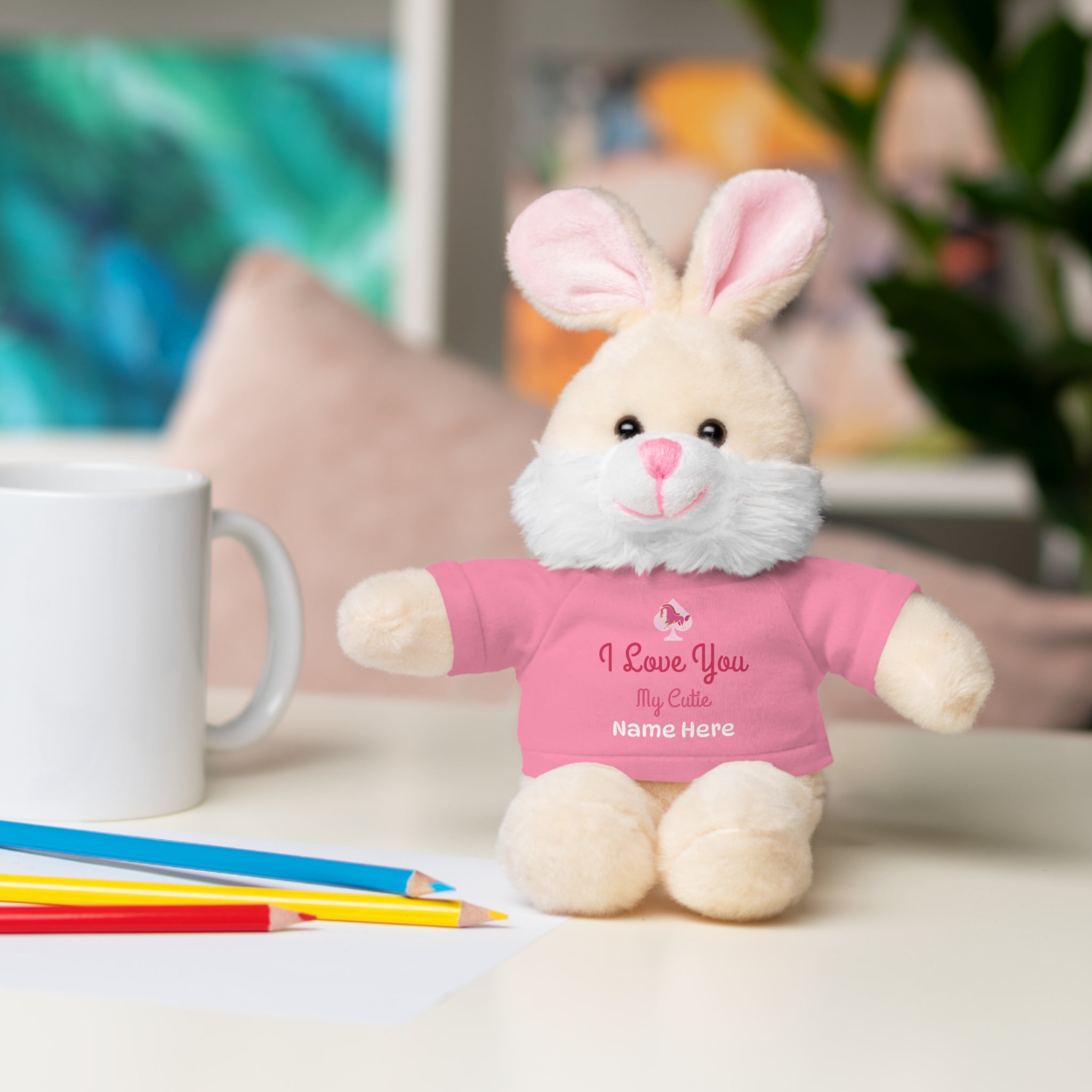 Personalized Teddy Bear with "I Love You" Tee