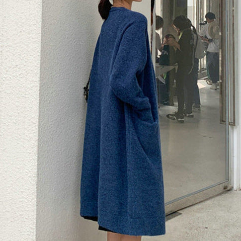 New Loose Mid-length Knitted Women's Coat