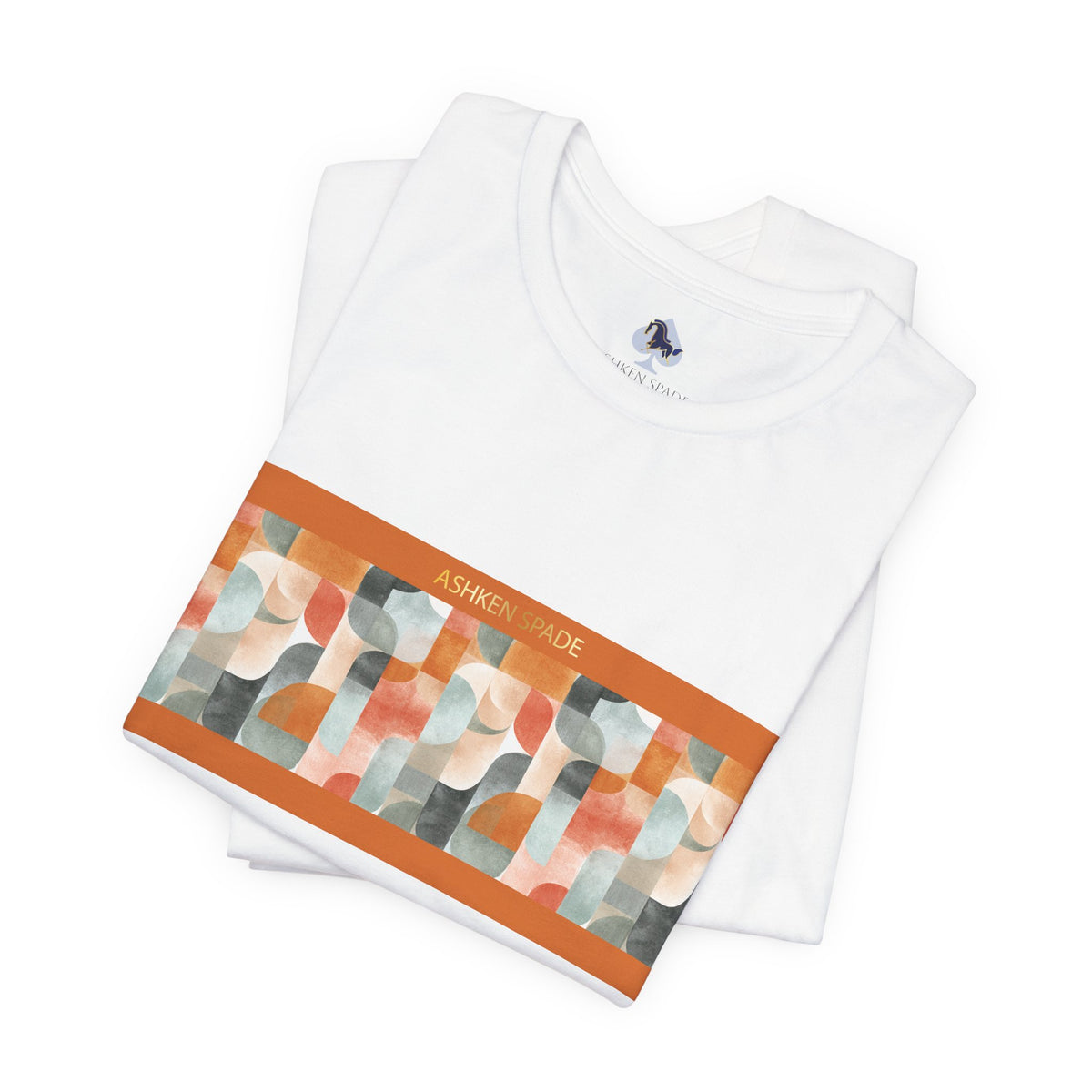 Geometric Orange Retro Strokes T‑Shirt